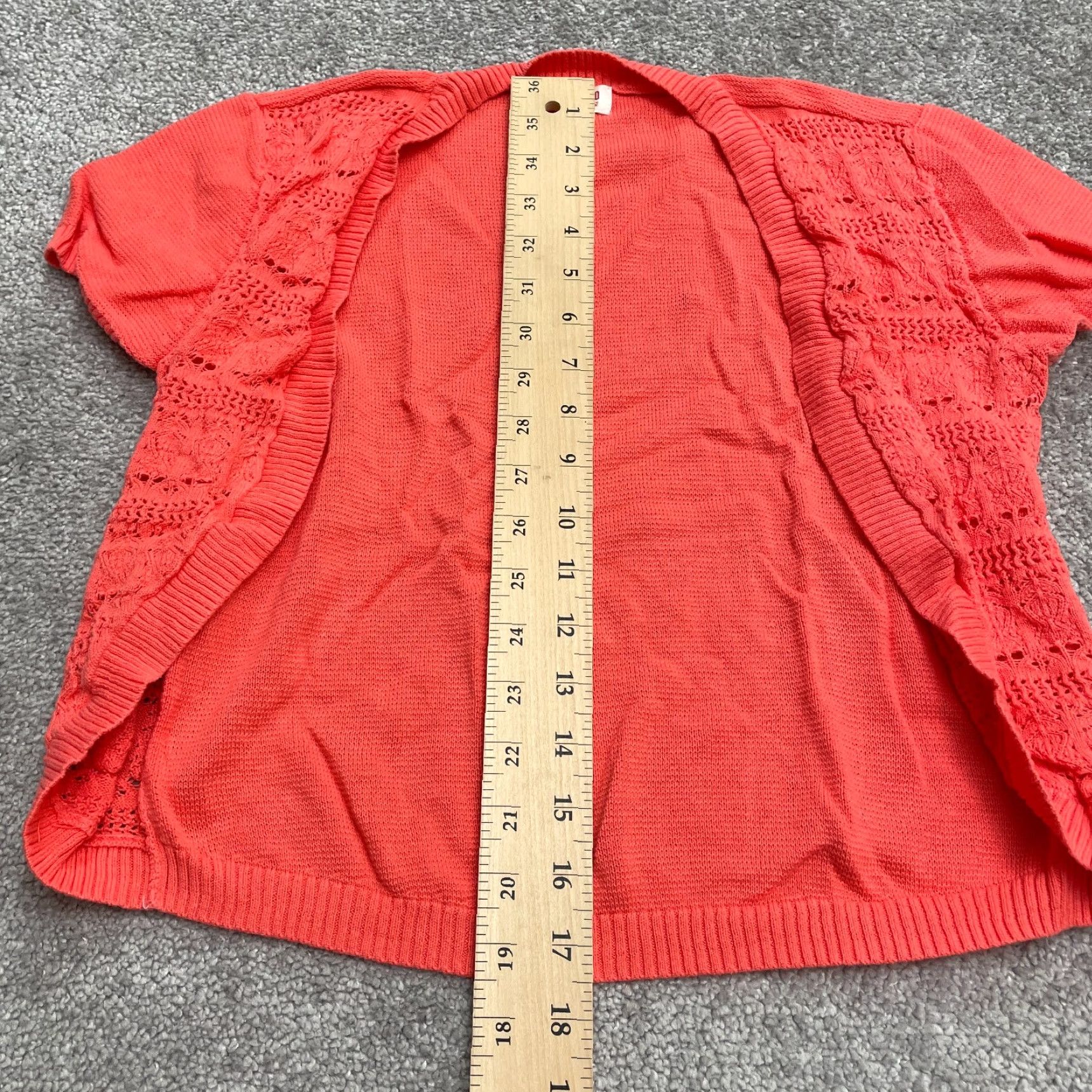Mossimo Mossimo Open Cardigan Sweater Juniors S Orange Knit Short Sleeve Stretch Cotton Size S / US 4 / IT 40 - 5 Thumbnail