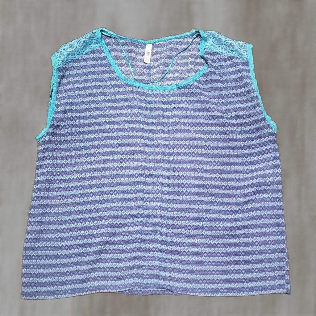 Route 66 VINTAGE Route 66 Tank Top Shirt Women Large Blue Sleeveless 90s Style Summer Apparel Size L / US 10 / IT 46 - 1 Thumbnail