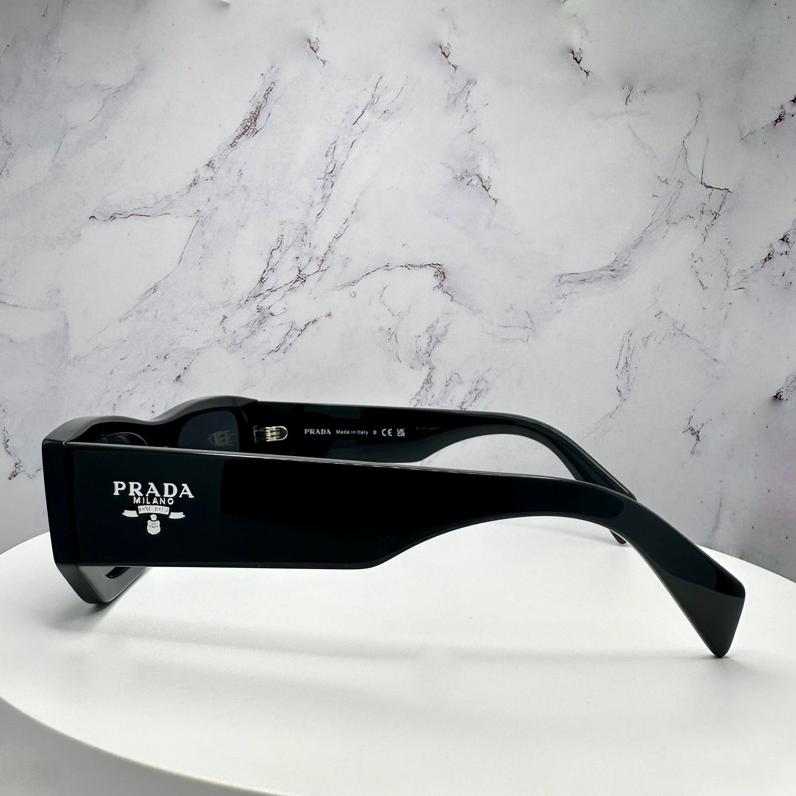 Prada PRADA Sunglasses Black Square PRADA MILANO Silver Logo Size ONE SIZE - 5 Thumbnail