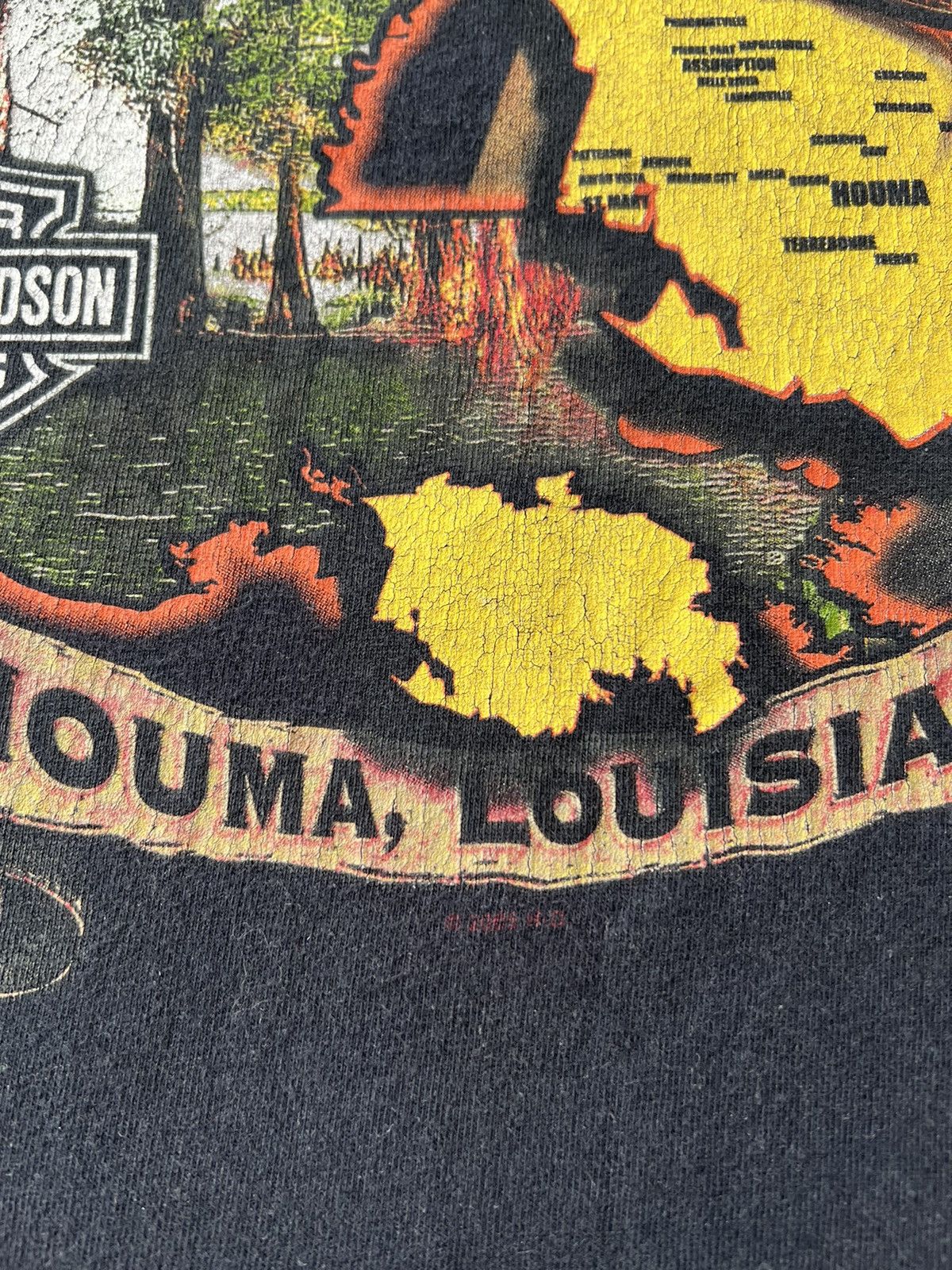 Harley Davidson Vintage 2006 Harley Davidson Motorcycle Louisiana T-shirt Size US XL / EU 56 / 4 - 14 Thumbnail