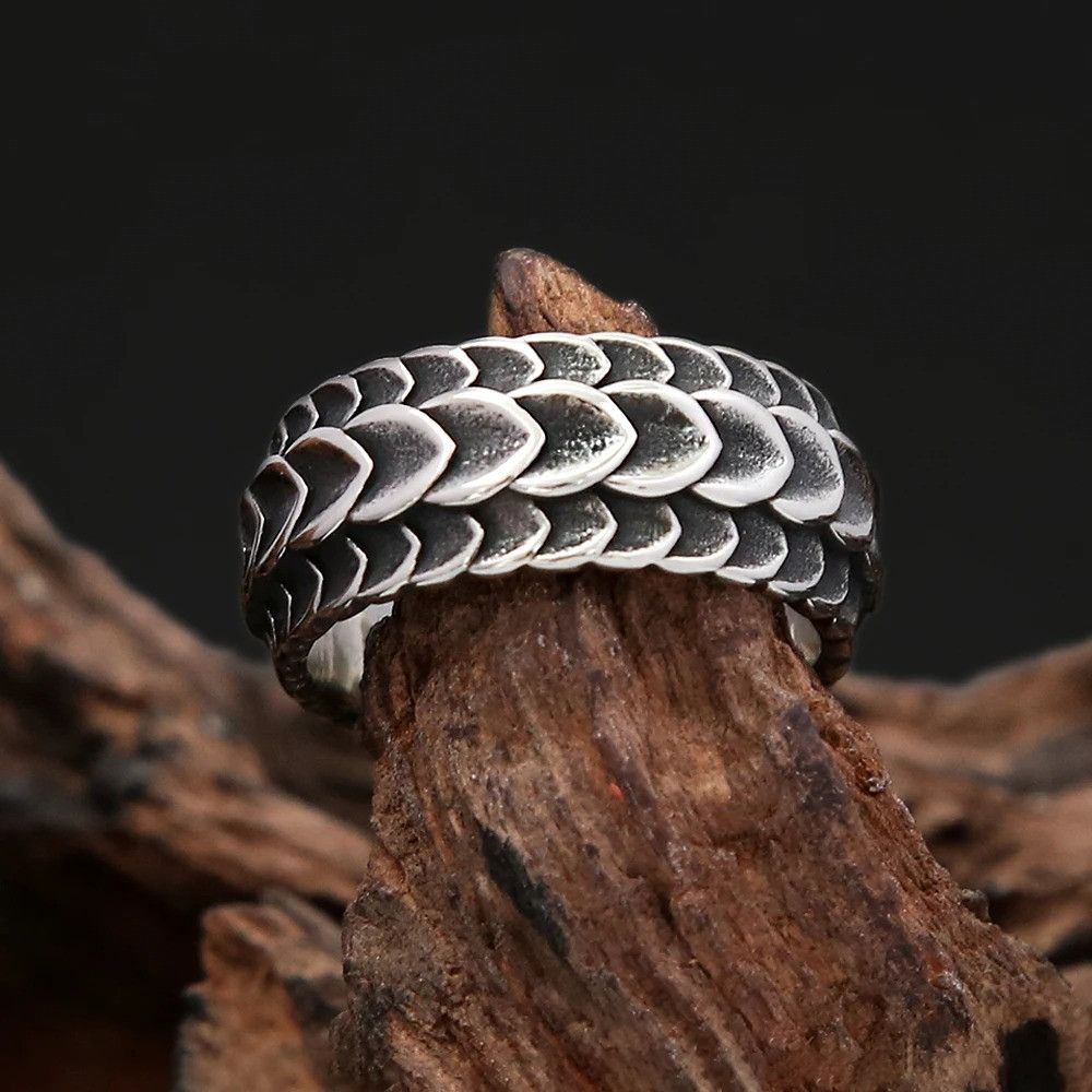Jewelry Vikings Dragon Scale Ring Size ONE SIZE - 5 Thumbnail
