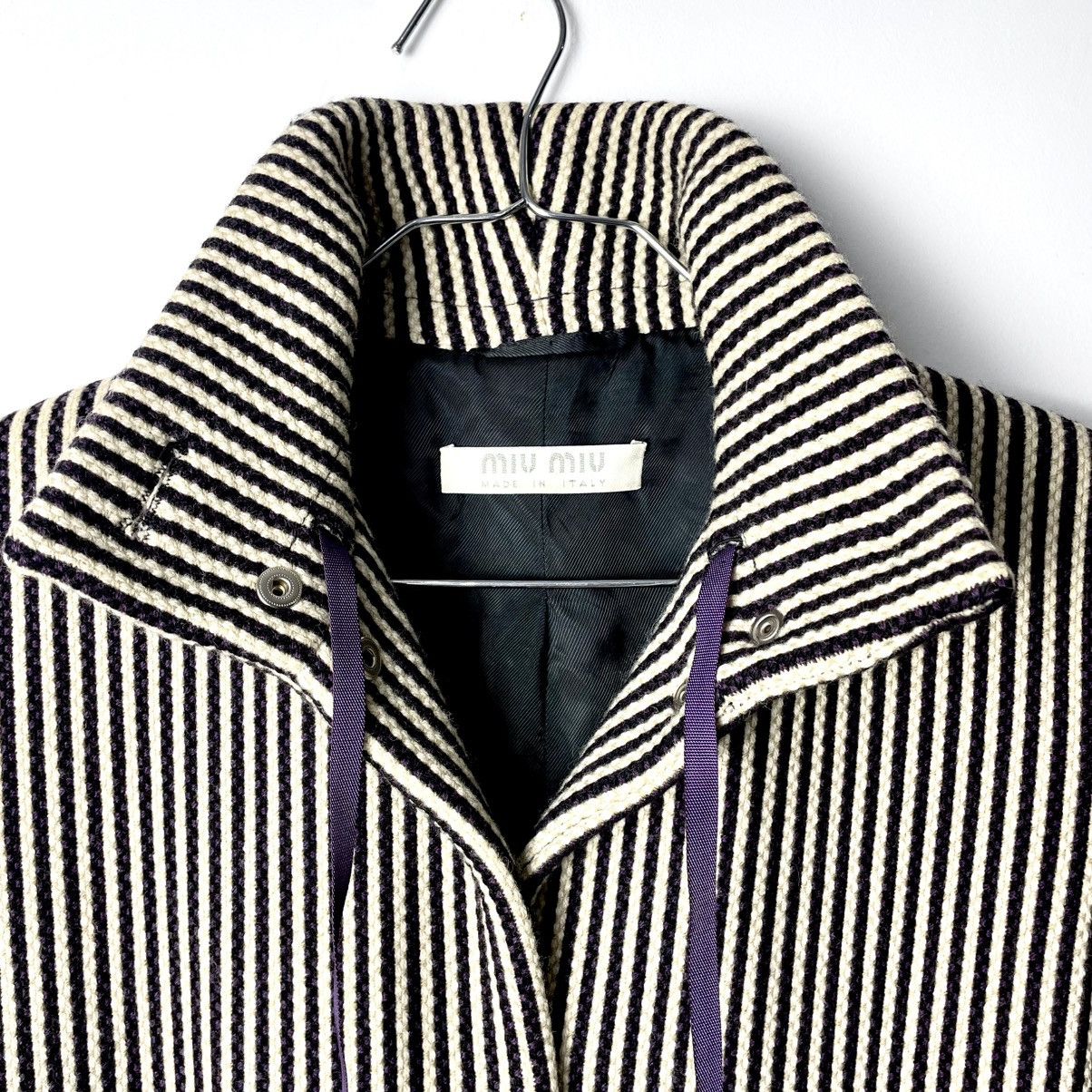 Miu Miu Miu Miu Archival Vertically Striped Wool Overcoat Size M / US 6-8 / IT 42-44 - 4 Thumbnail