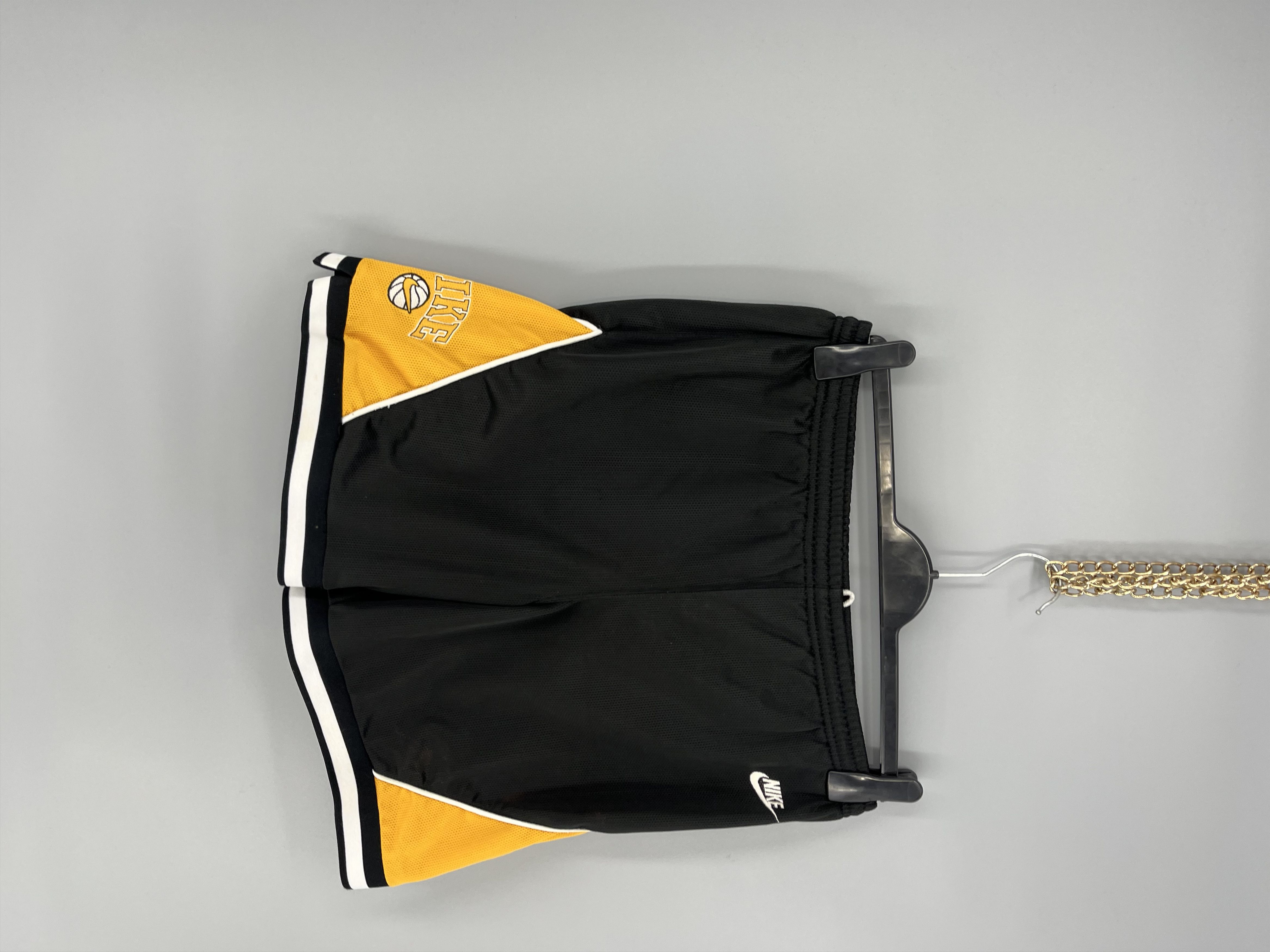 NBA 90s Vintage Nike Black Nylon Mini Swoosh Shorts Travis Style Size US 30 / EU 46 - 2 Thumbnail