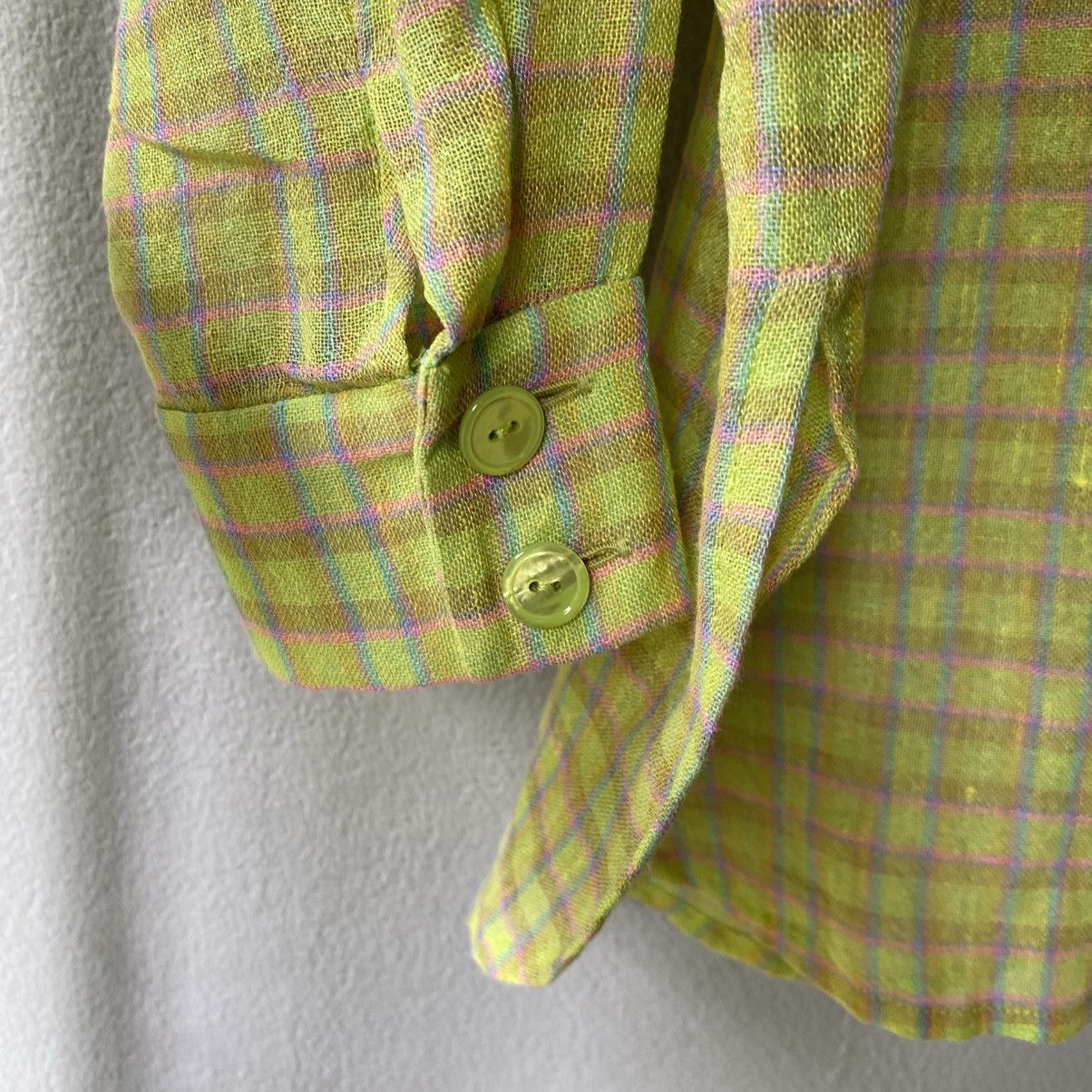Chloe Chloe Yellow Green Plaid Button-Up Shirt Size M / US 6-8 / IT 42-44 - 15 Thumbnail