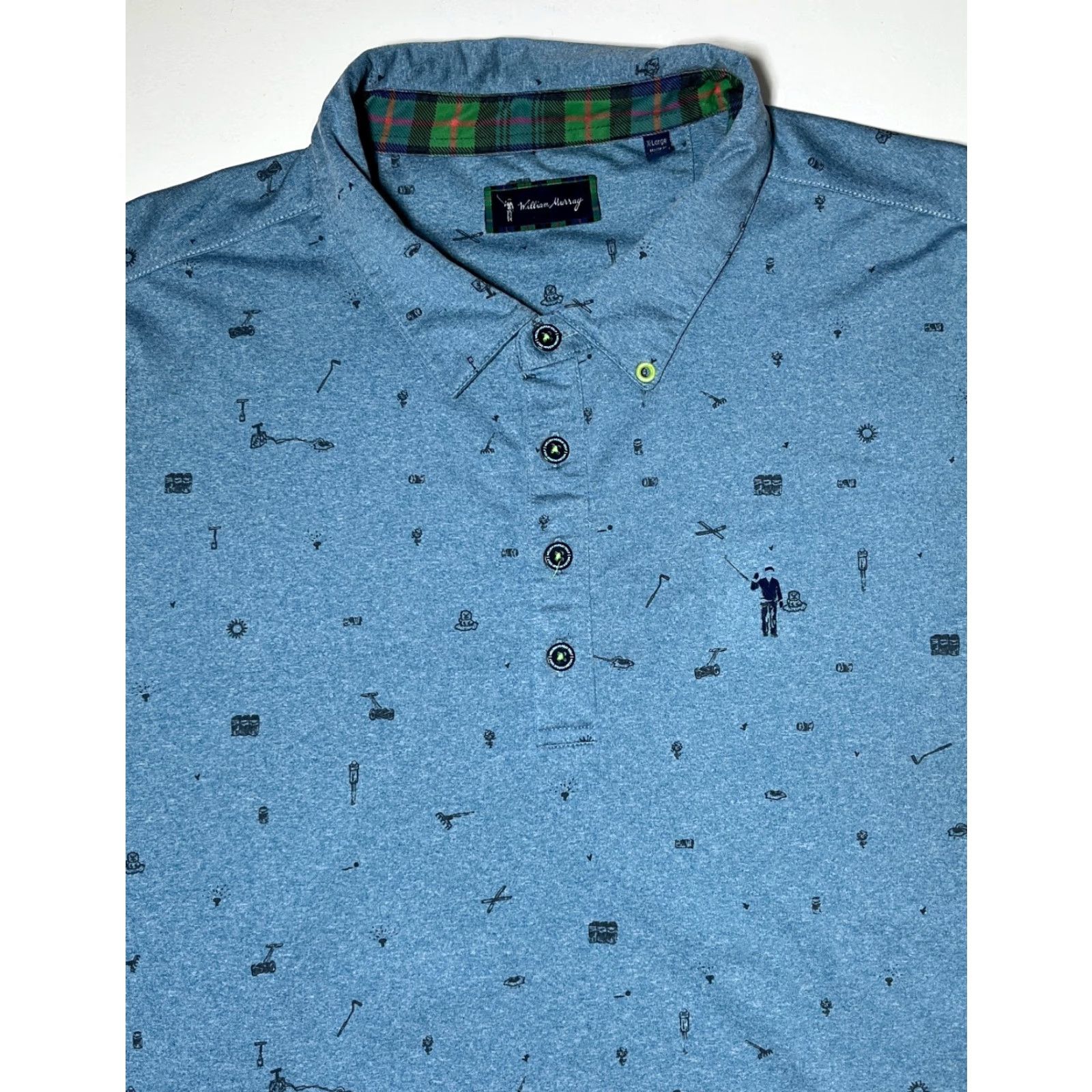 Vintage William Murray Men's Polo Shirt Polo XL Blue Sports Golf Breathable Moisture Wicking Logo Shirt Mens XL Blue Golf Size US XL / EU 56 / 4 - 2 Thumbnail