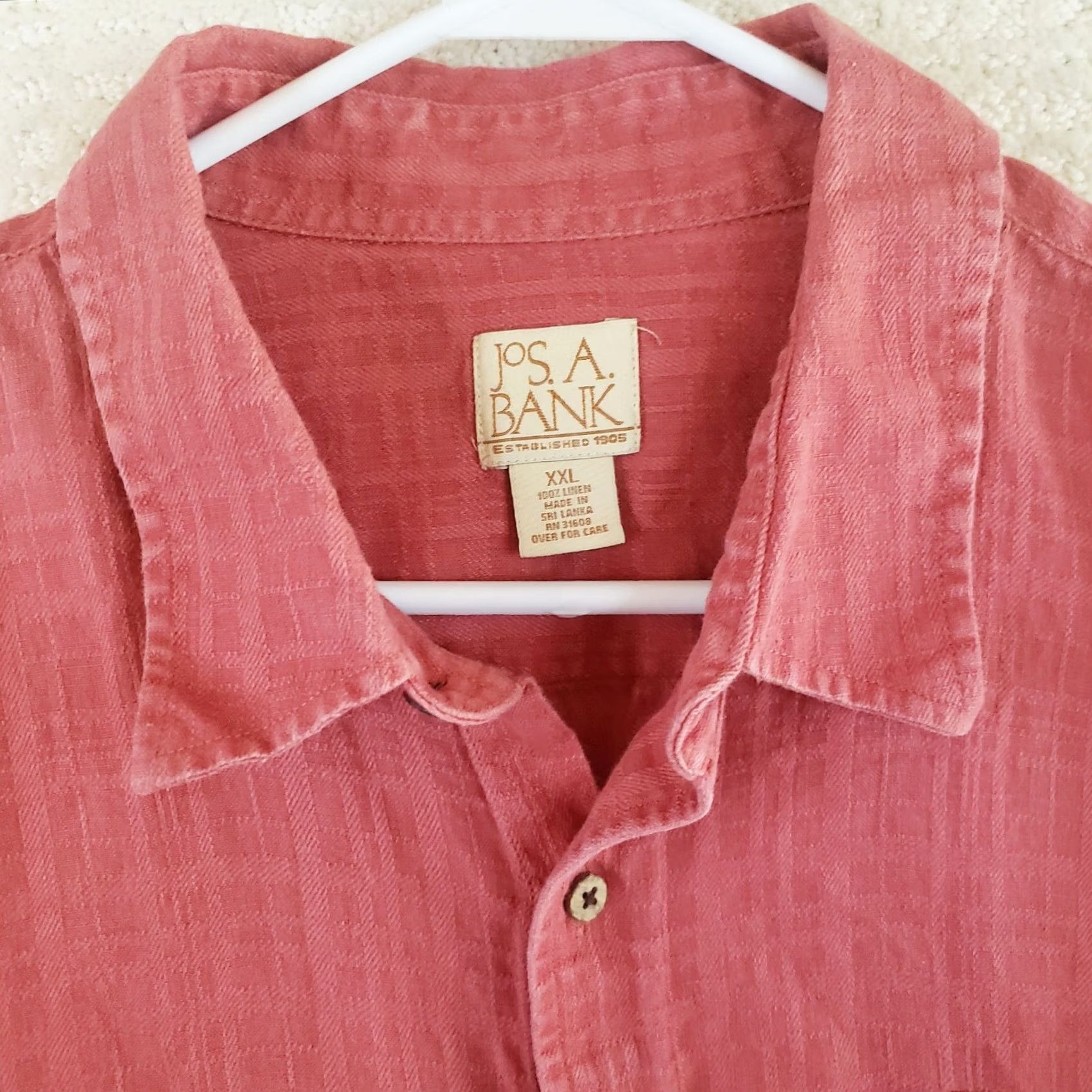 Jos. A. Bank Jos. A. Bank Button-Up 100% Linen Shirt Men’s 2XL Coral Long Sleeves Shirt Mens 2XL Coral Linen Long Sleeve Button-Up Shirt Beach Classic Size US XXL / EU 58 / 5 - 4 Thumbnail