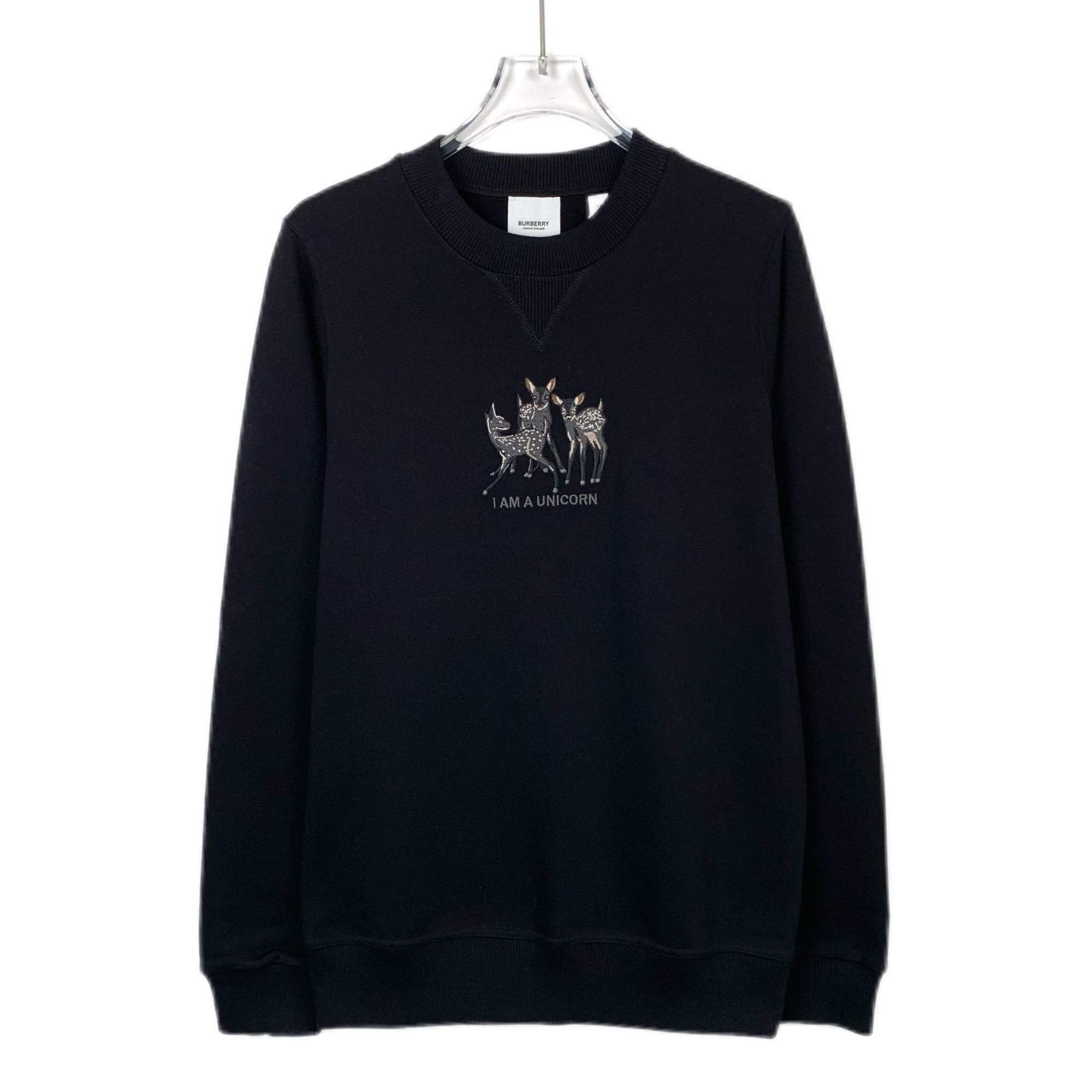 Burberry Burberry Black Deer Embroidered Cotton Round-Neck Long-Sleev Size XS / US 0-2 / IT 36-38 - 1 Thumbnail