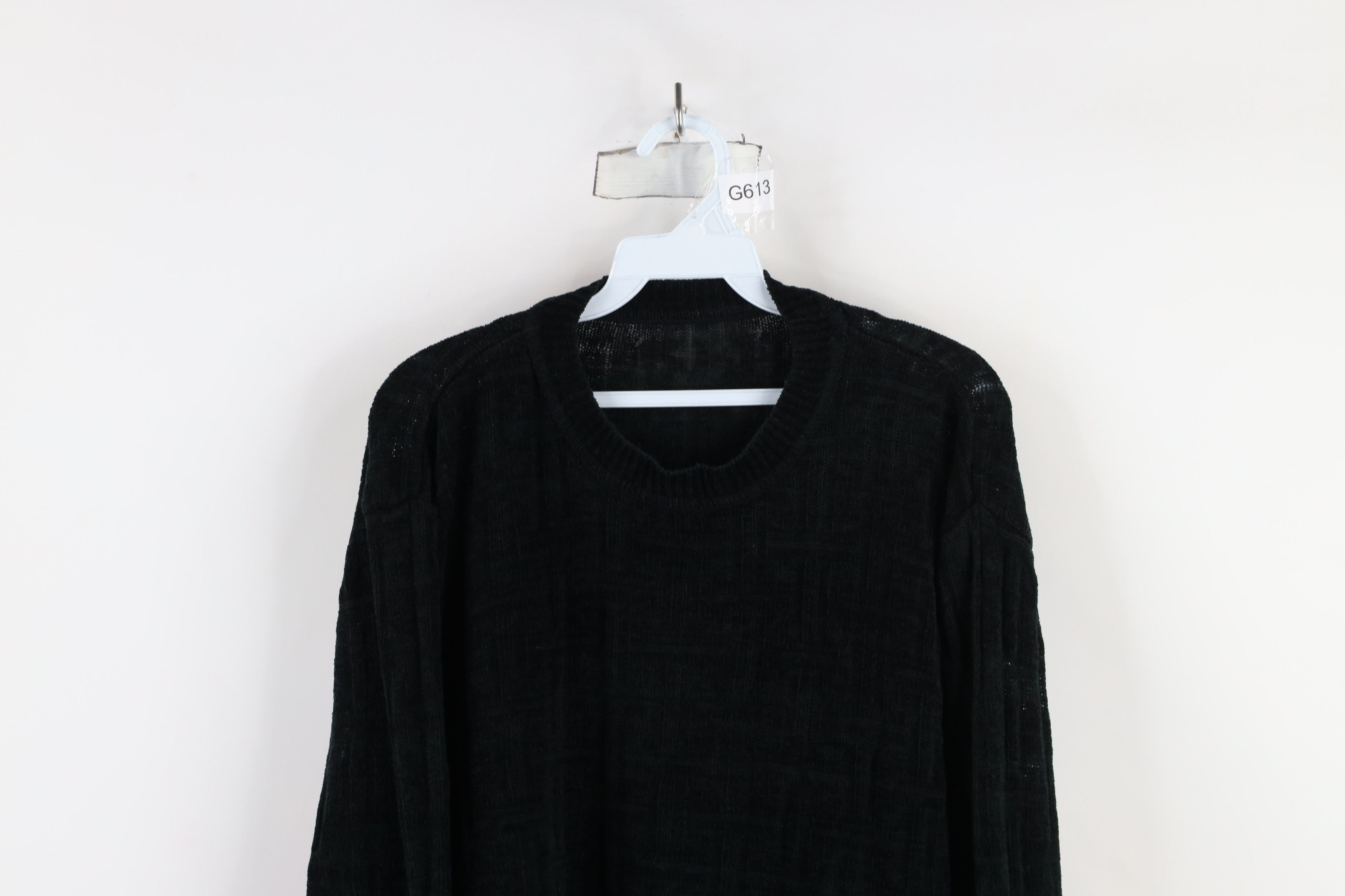 Vintage Vintage 90s Streetwear Cross Weave Thin Knit Fleece Sweater Size US L / EU 52-54 / 3 - 2 Thumbnail