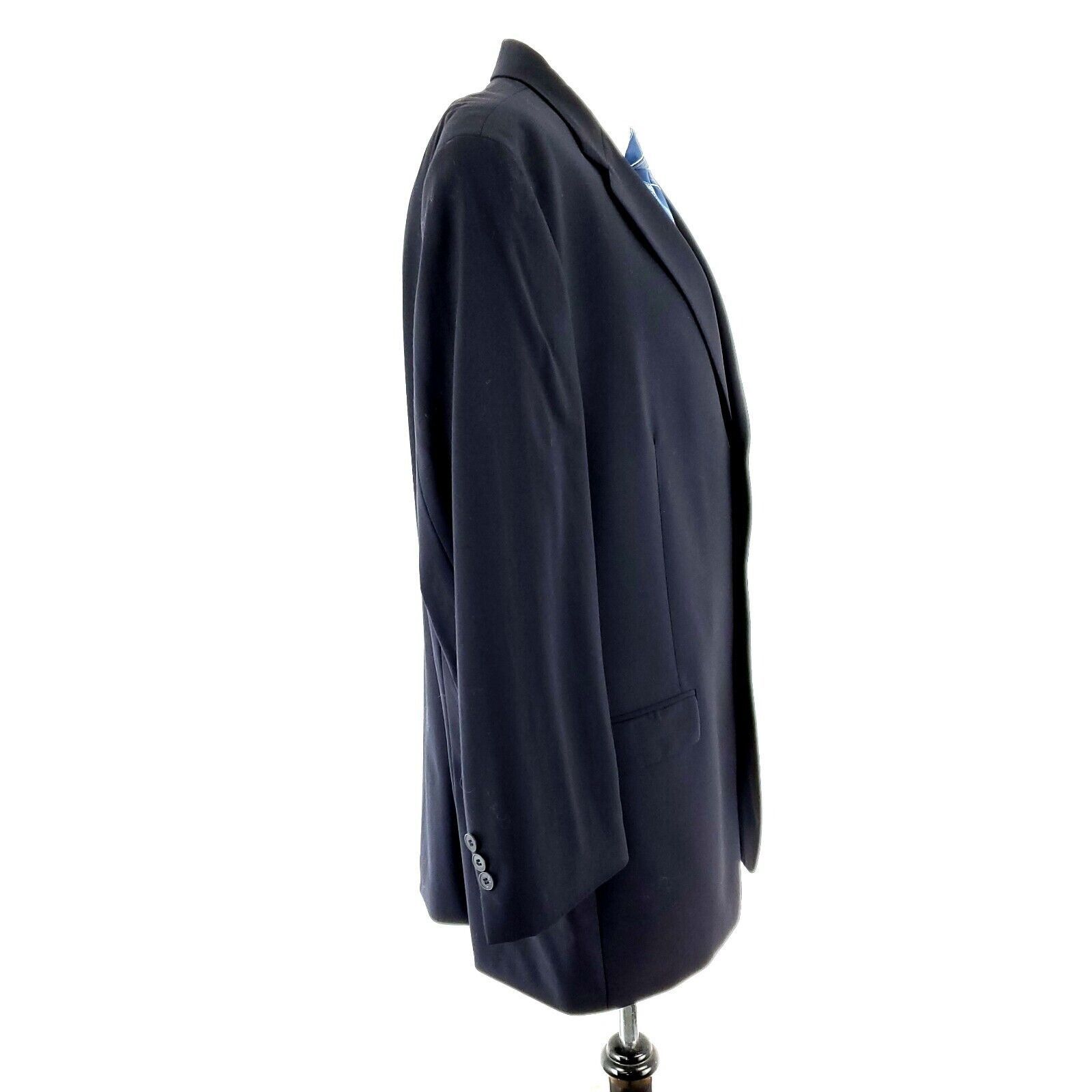 Ralph Lauren Ralph Lauren Wool 3 Button Blazer 46L Blue Solid Size 46L - 6 Thumbnail