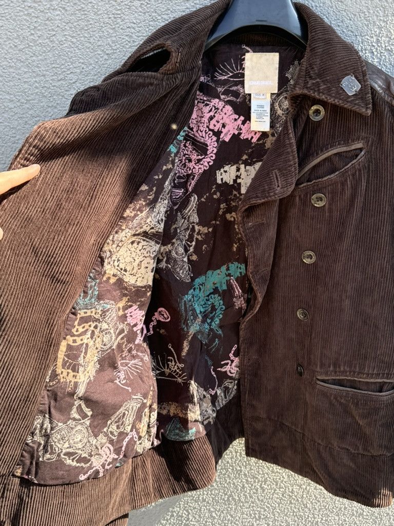 Diesel × Diesel Black Gold Vintage Diesel Industry Women's Brown Corduroy Blazer Size M / US 6-8 / IT 42-44 - 13 Thumbnail