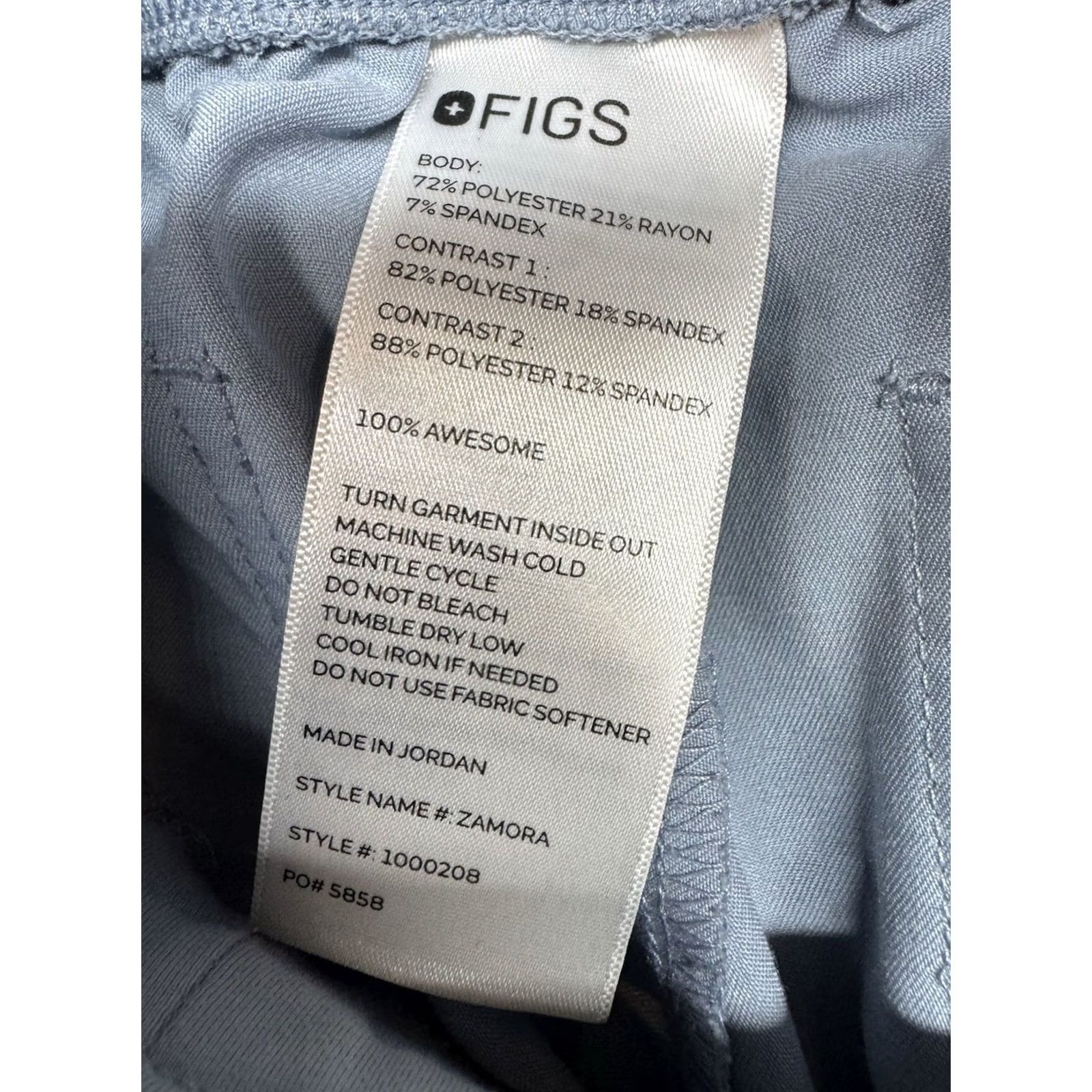 Vintage FIGS Zamora Jogger Scrub Pants Womens XS Gray Blue Pull On Elastic Waist Size 26" / US 2 / IT 38 - 3 Thumbnail