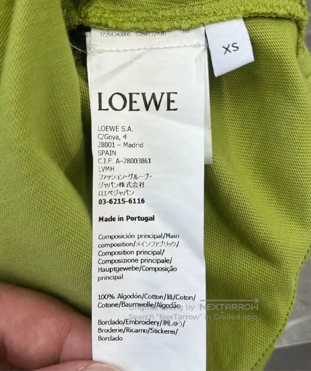 Loewe Loewe Green Embroidered Logo Cropped T-shirt. Size US XS / EU 42 / 0 - 4 Thumbnail