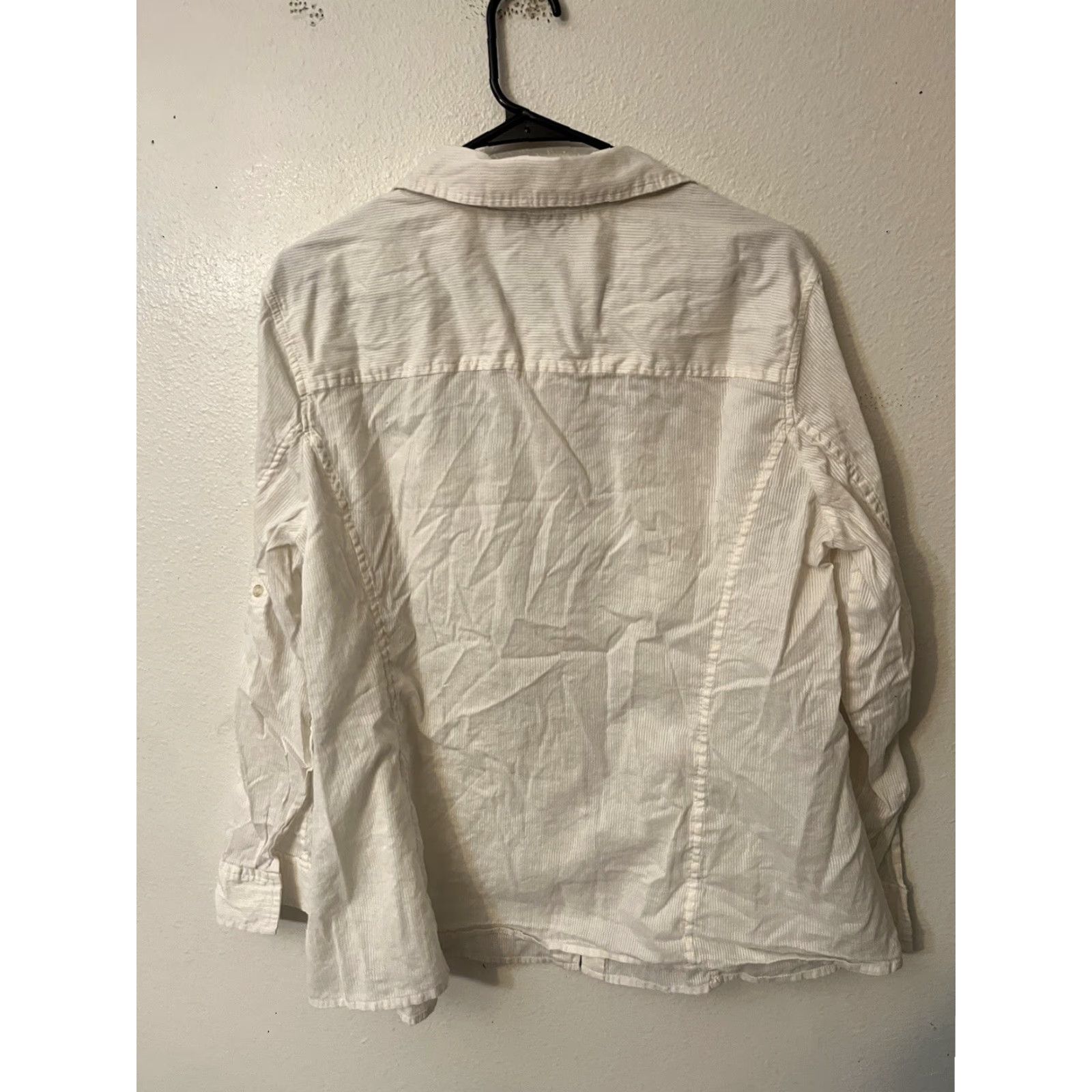 Jones New York VINTAGE Jones New York Signature White Striped Button-Down Top Womens Plus Size 2X Casual Cotton Size XXL / US 16-18 / IT 52-54 - 2 Thumbnail