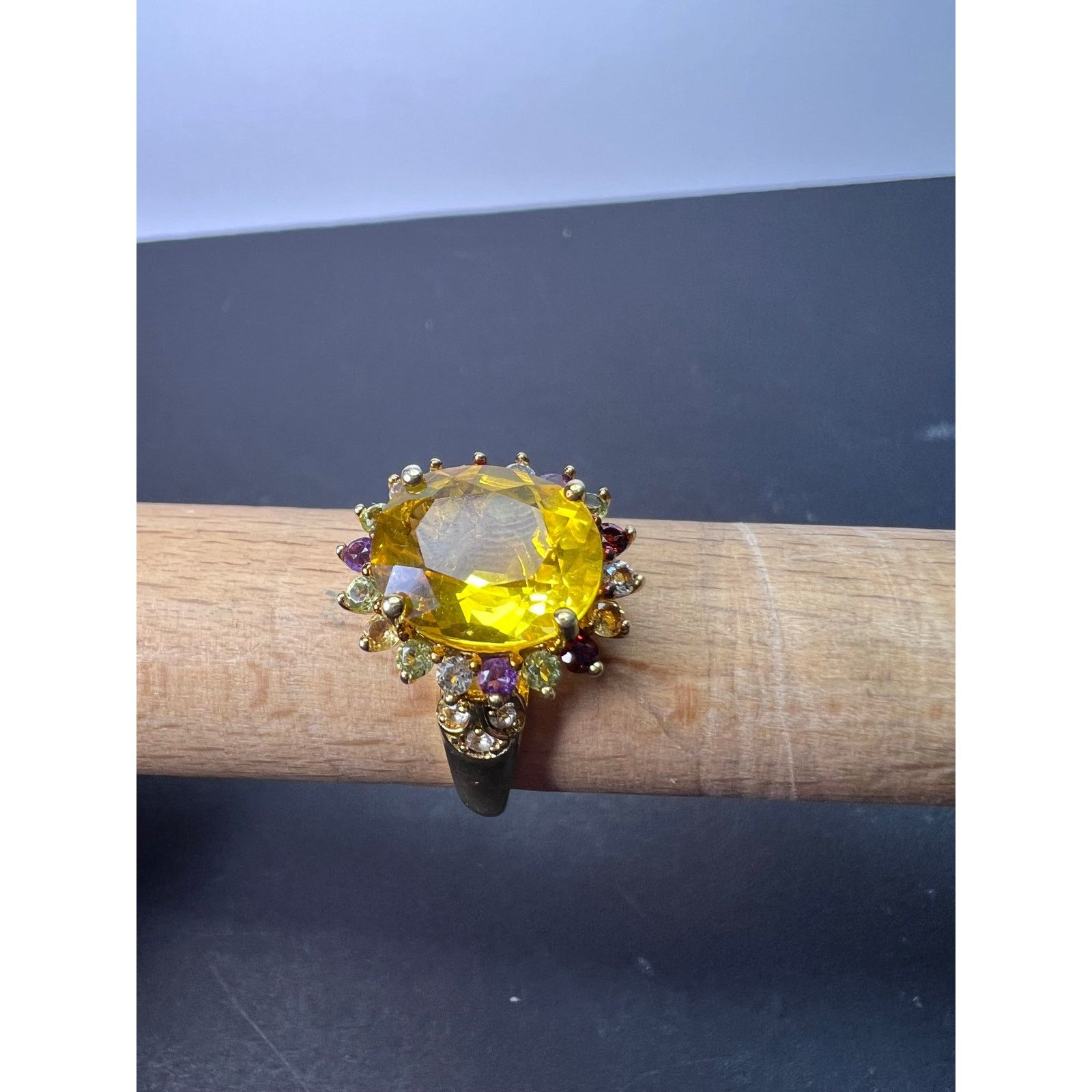Other Yellow topaz multi stone gold over 925 ring size 8 Size ONE SIZE - 7 Thumbnail