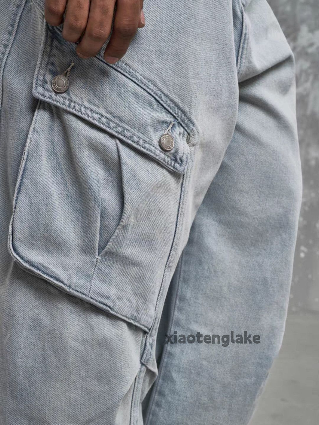 Jean × Vintage washed faded cleanfit skate hiphop loose cargo jeans Size US 32 / EU 48 - 5 Thumbnail