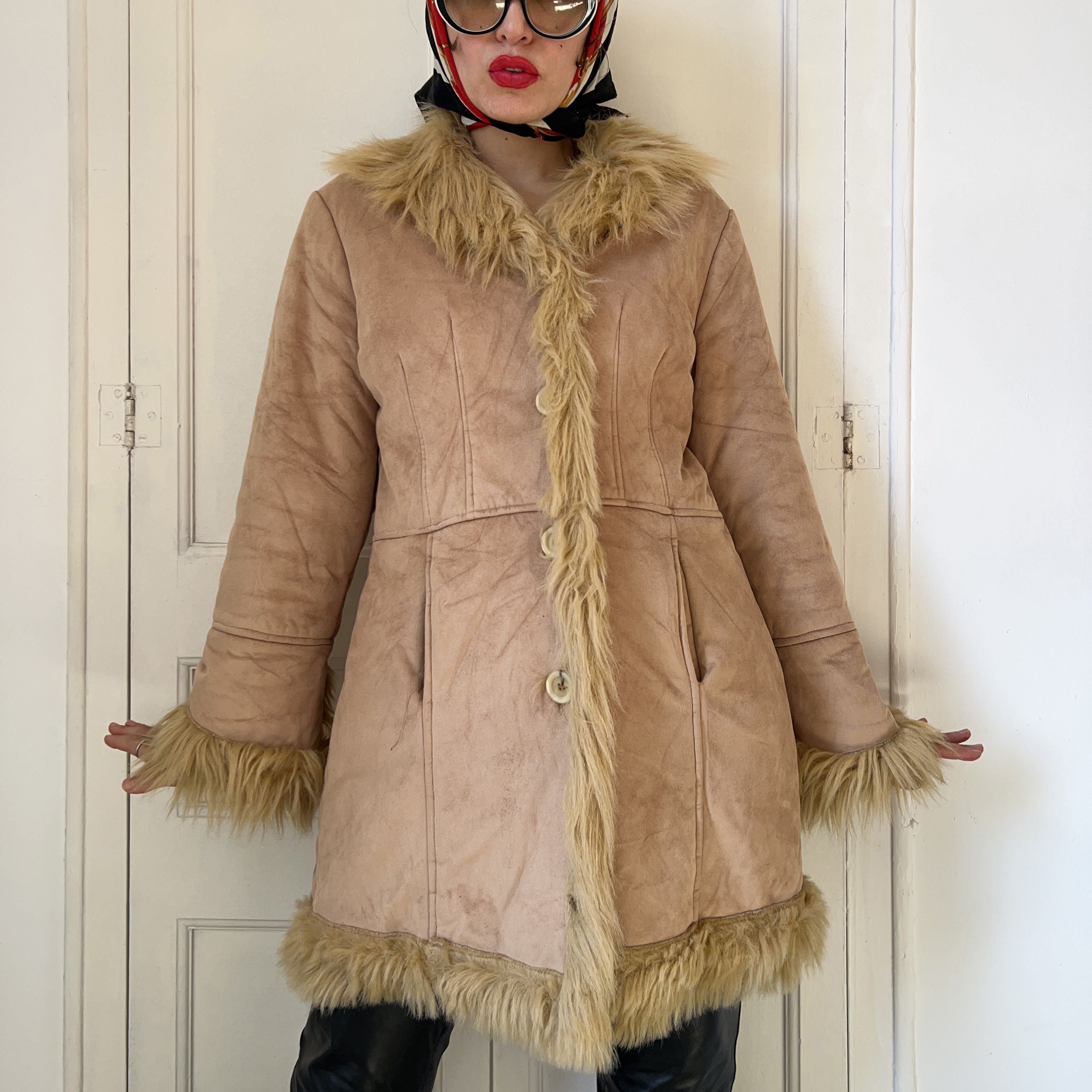 Vintage Vintage 70s Faux Suede Penny Lane Coat Size M / US 6-8 / IT 42-44 - 3 Thumbnail