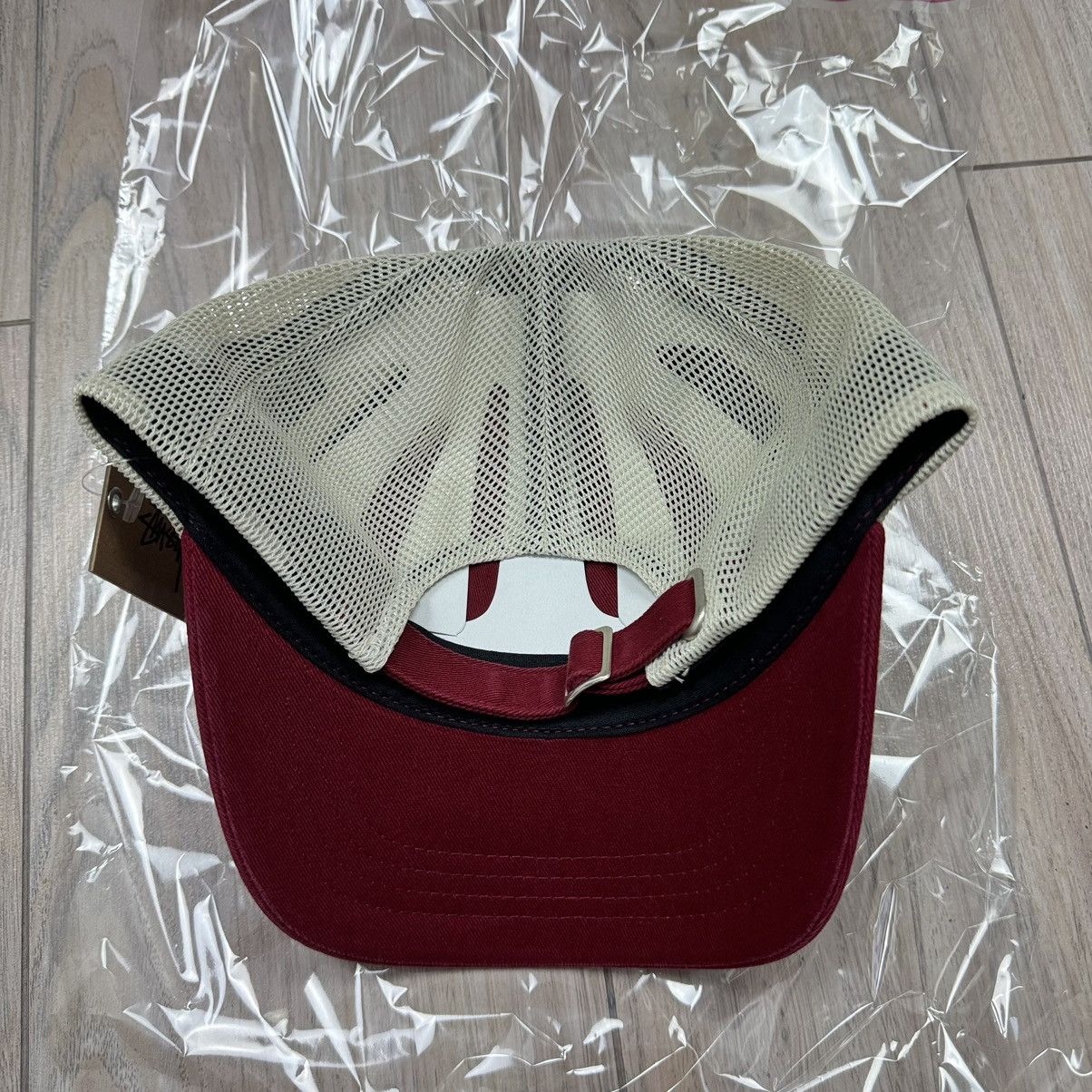 Stussy Stussy Low Pro Workgear Strapback Red Trucker Mesh Hat Size ONE SIZE - 9 Thumbnail