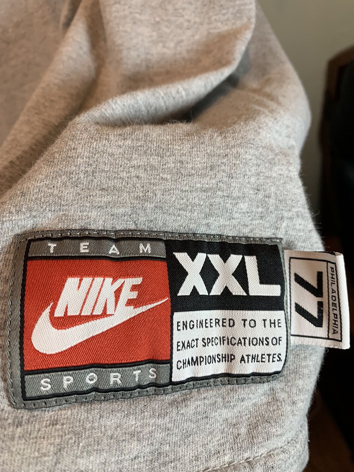 NBA × Nike × Vintage RARE Vintage 90s Nike Center Swoosh Philadelphia 76ers Shirt Size US XXL / EU 58 / 5 - 3 Thumbnail
