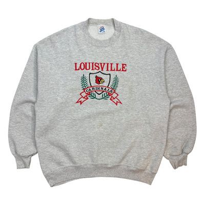Vintage Louisville Cardinals Crewneck Sweater Grey