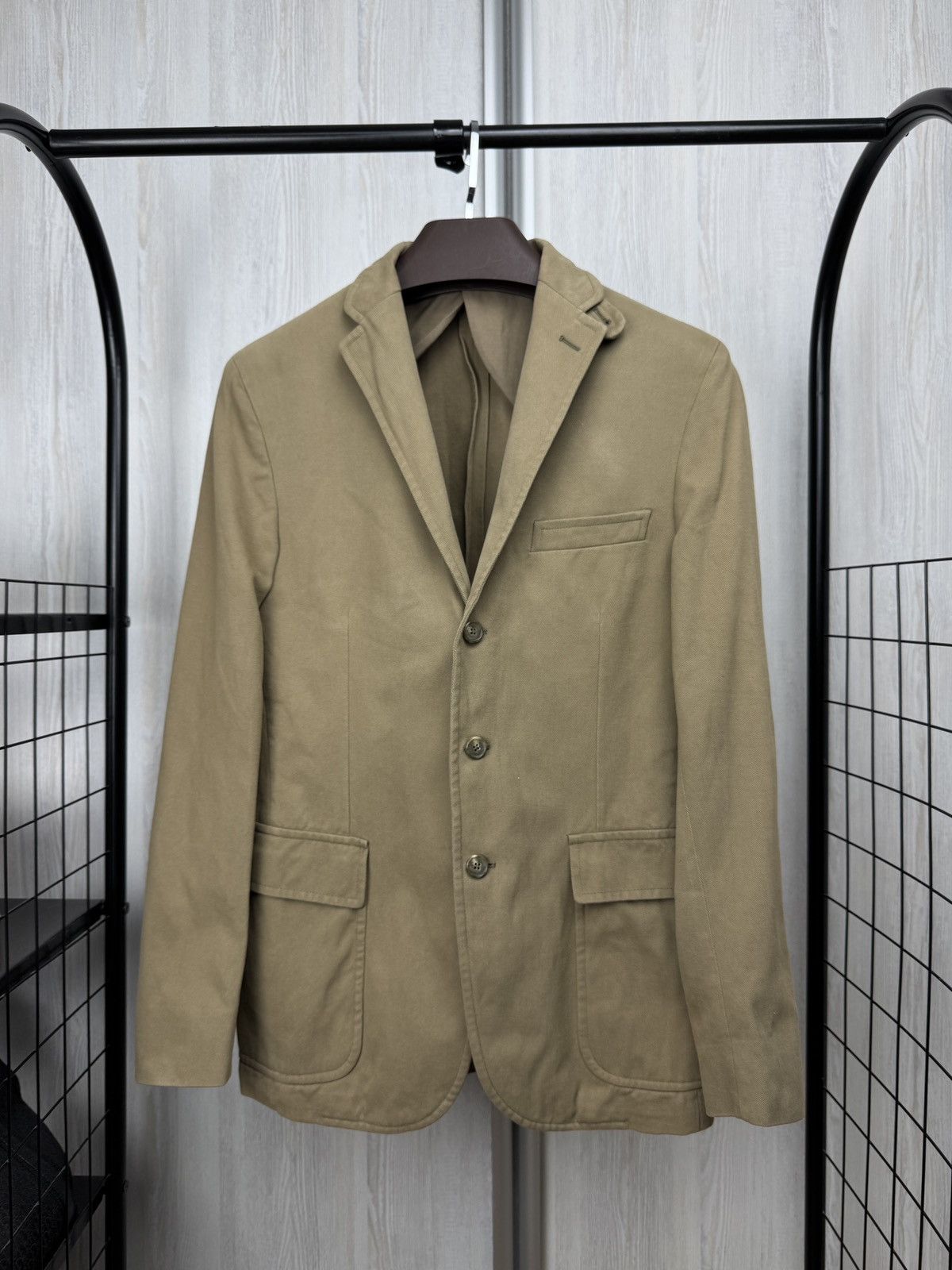 Polo Ralph Lauren Polo Ralph Lauren made in Italy beige 3 button blazer cotton Size 38R - 1 Thumbnail