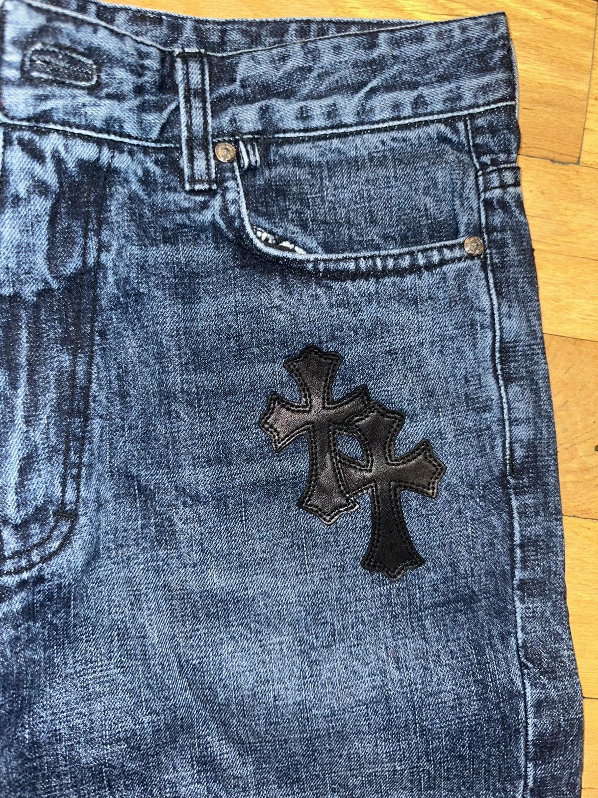 Chrome Hearts Chrome Hearts Cross Patch Denim Shorts – Brand New Size US 28 / EU 44 - 4 Thumbnail