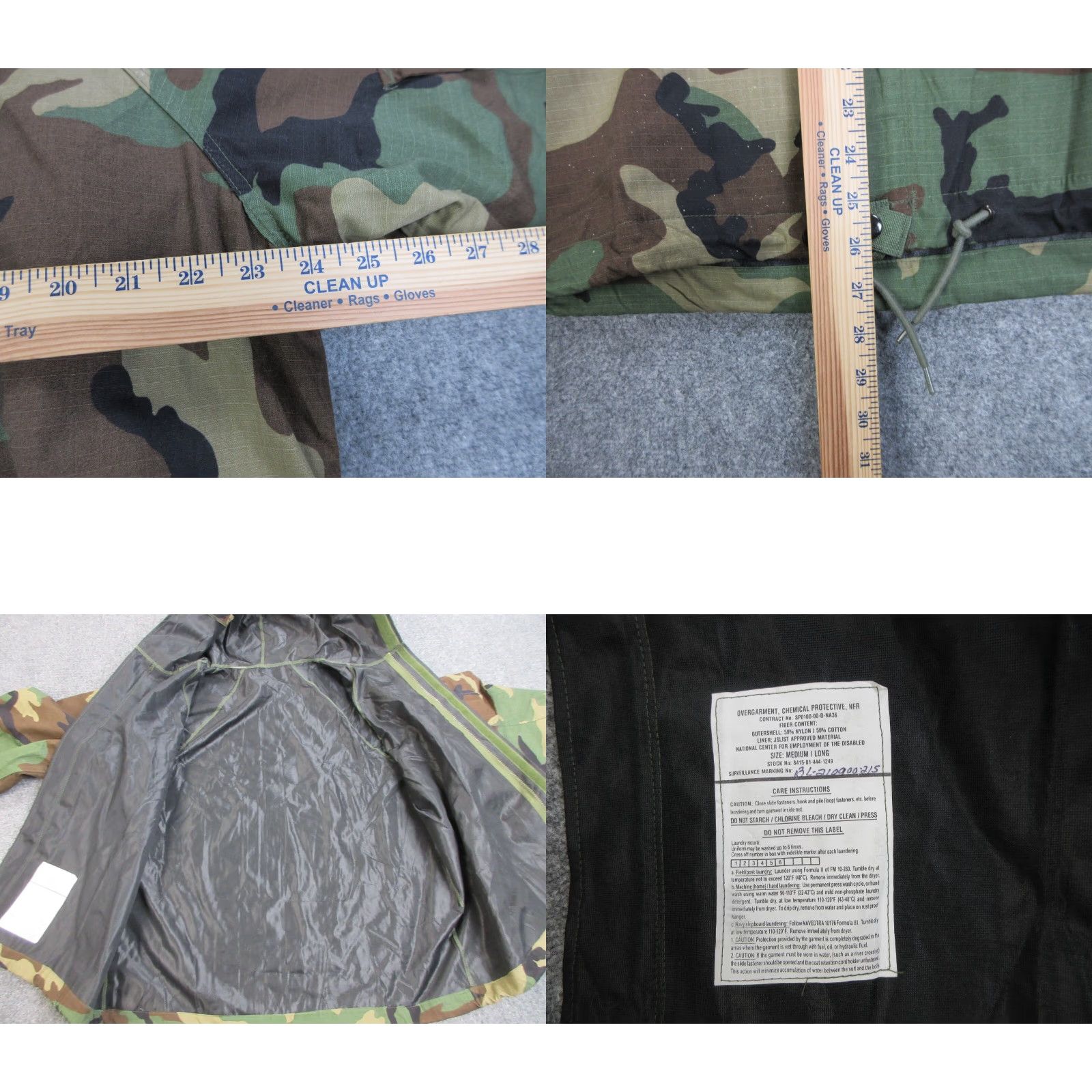 Vintage Military Jacket Green Camouflage Hooded Workwear Coat Size US M / EU 48-50 / 2 - 8 Thumbnail