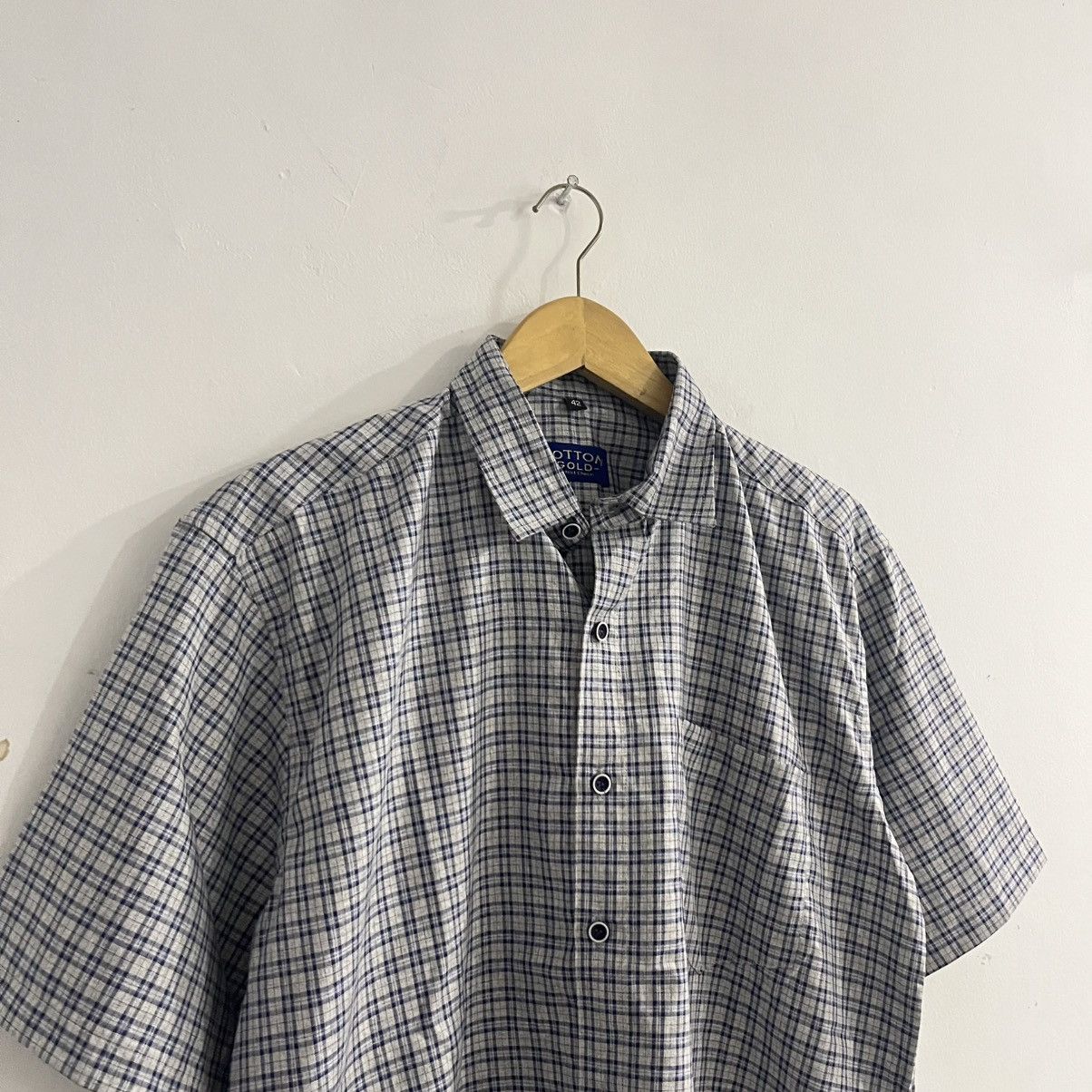 Issey Miyake Cotton Gold - Plaid Ss Button Up Shirt Size US L / EU 52-54 / 3 - 3 Thumbnail