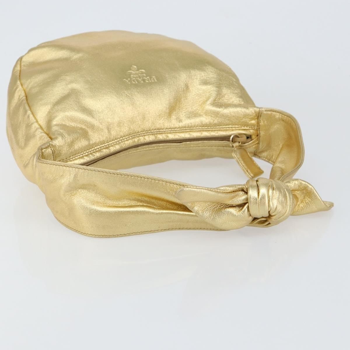 Prada Prada Leather Shoulder Bag Gold Size ONE SIZE - 14 Thumbnail