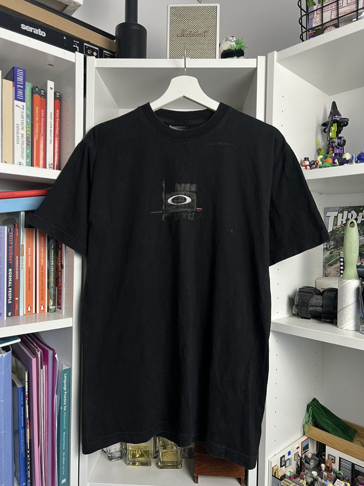 Vintage y2k Oakley center logo black t-shirt M gorpcore skate