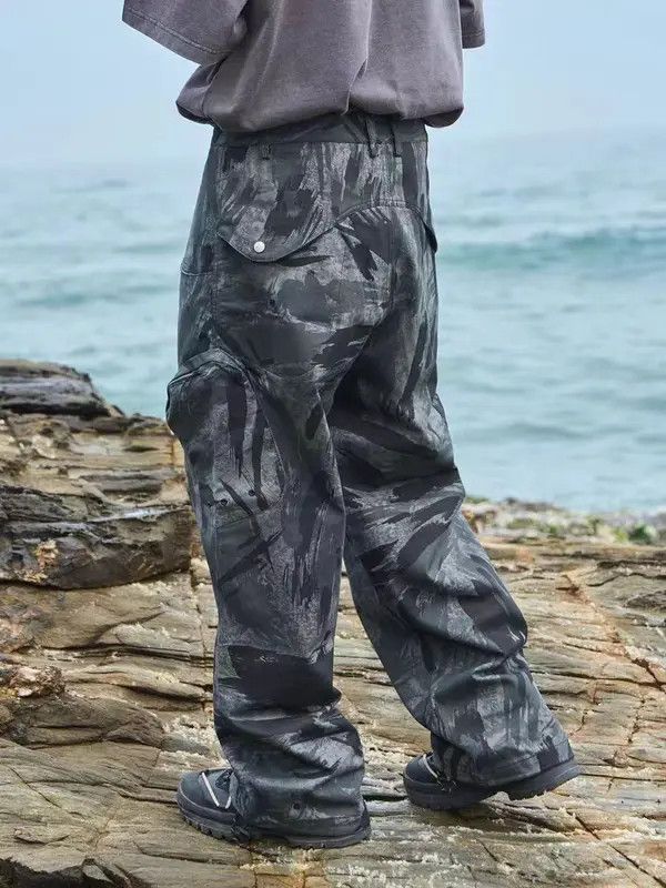 VIBE Retro camouflage high street wide leg casual overalls Size US 32 / EU 48 - 1 Thumbnail