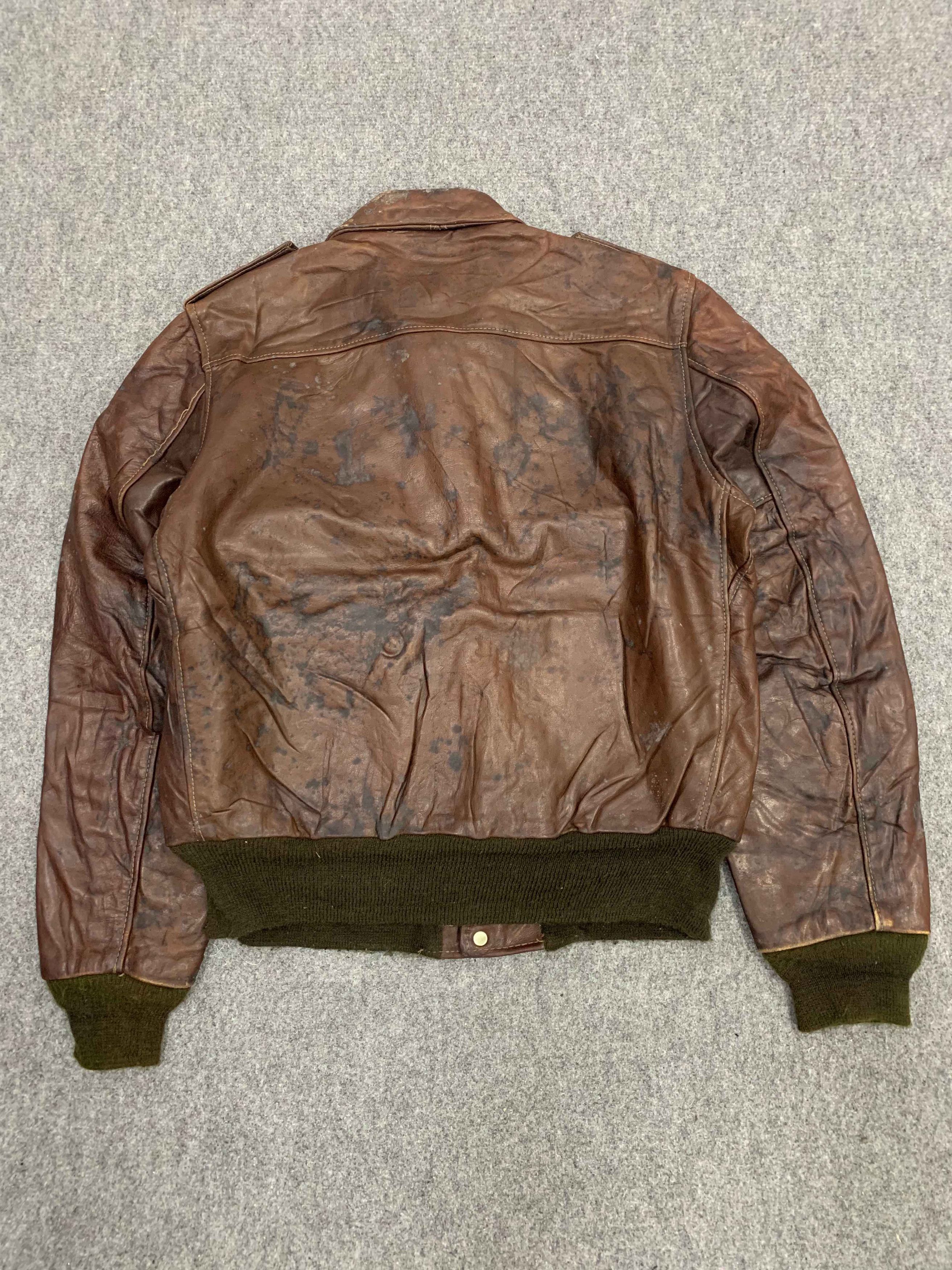 Schott Vintage 50s Schott Made In Usa Flight Leather Bomber Jacket Size US S / EU 44-46 / 1 - 4 Thumbnail