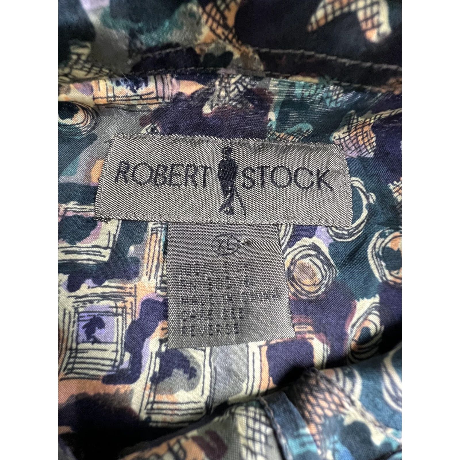 Vintage Robert Stock Shirt Mens XL Green Geometric Rayon Button Up Short Sleeve Casual Size US XL / EU 56 / 4 - 3 Thumbnail