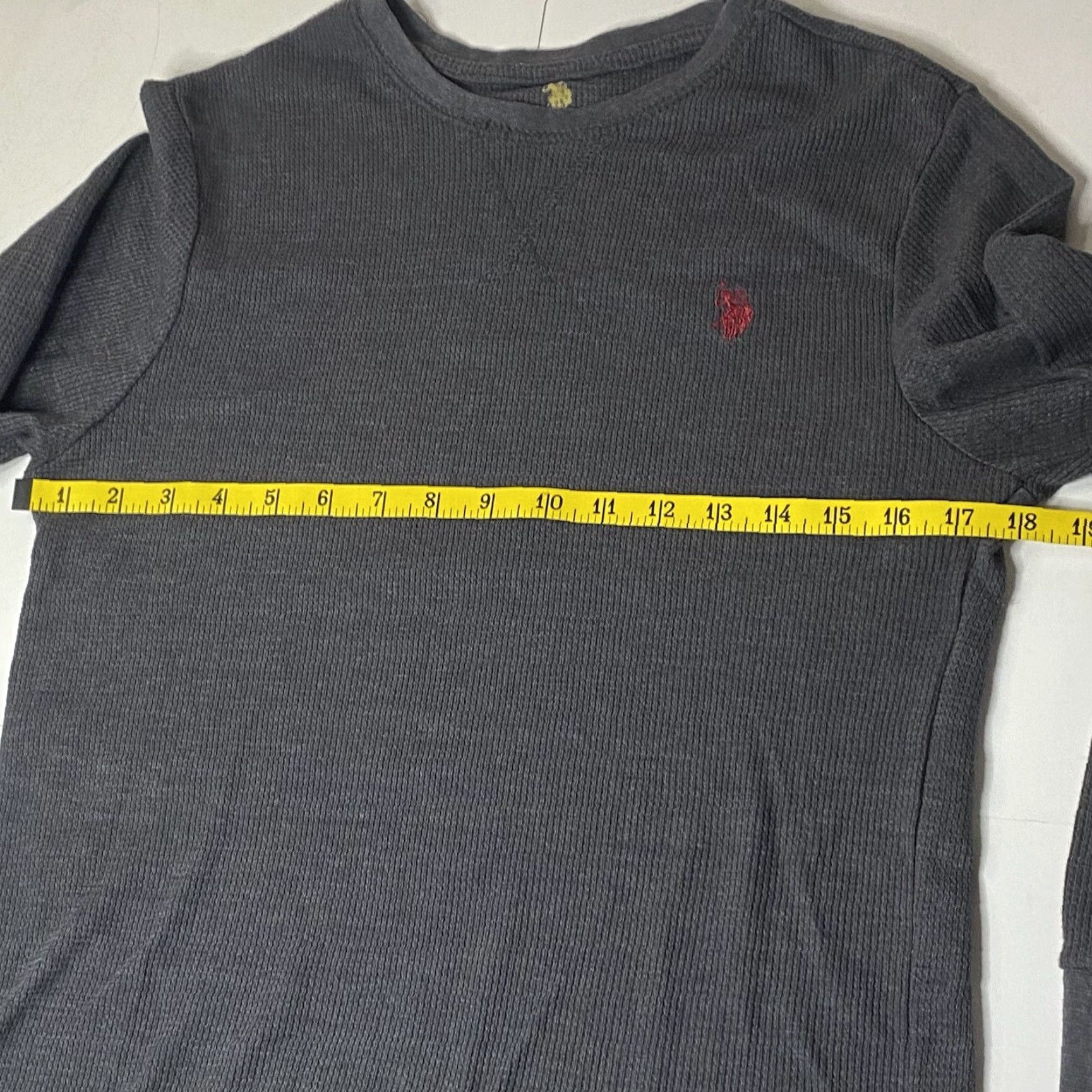 Vintage VINTAGE US Polo Assn Waffle-Knit Shirt Unisex Adults Small Gray Thermal Long Sleeve Pullover Crew Neck Size US S / EU 44-46 / 1 - 5 Thumbnail