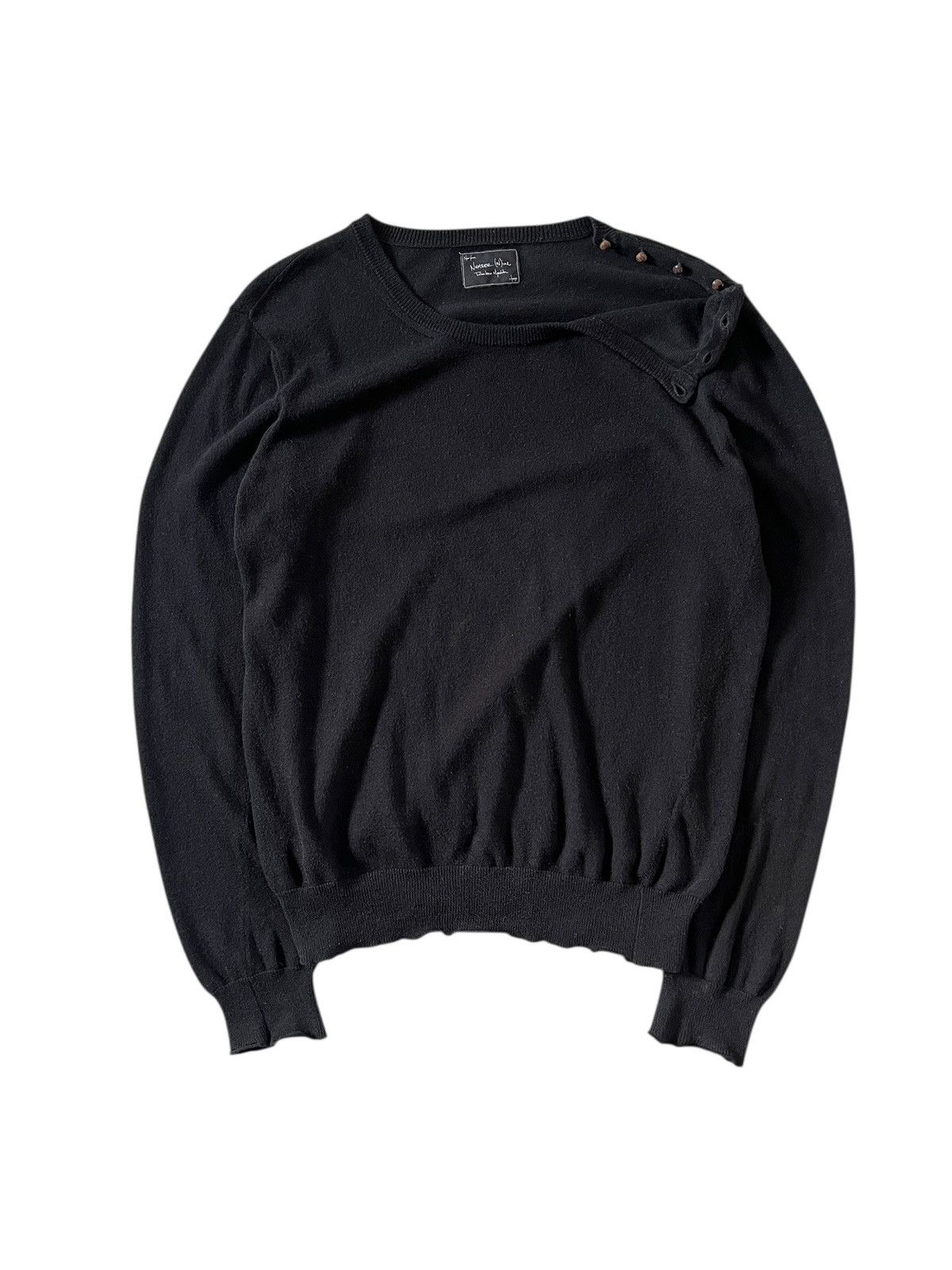 Number (N)ine 2000s Number (N)ine Off Shoulder Button Alpaca Knit Sweater Size US M / EU 48-50 / 2 - 1 Thumbnail