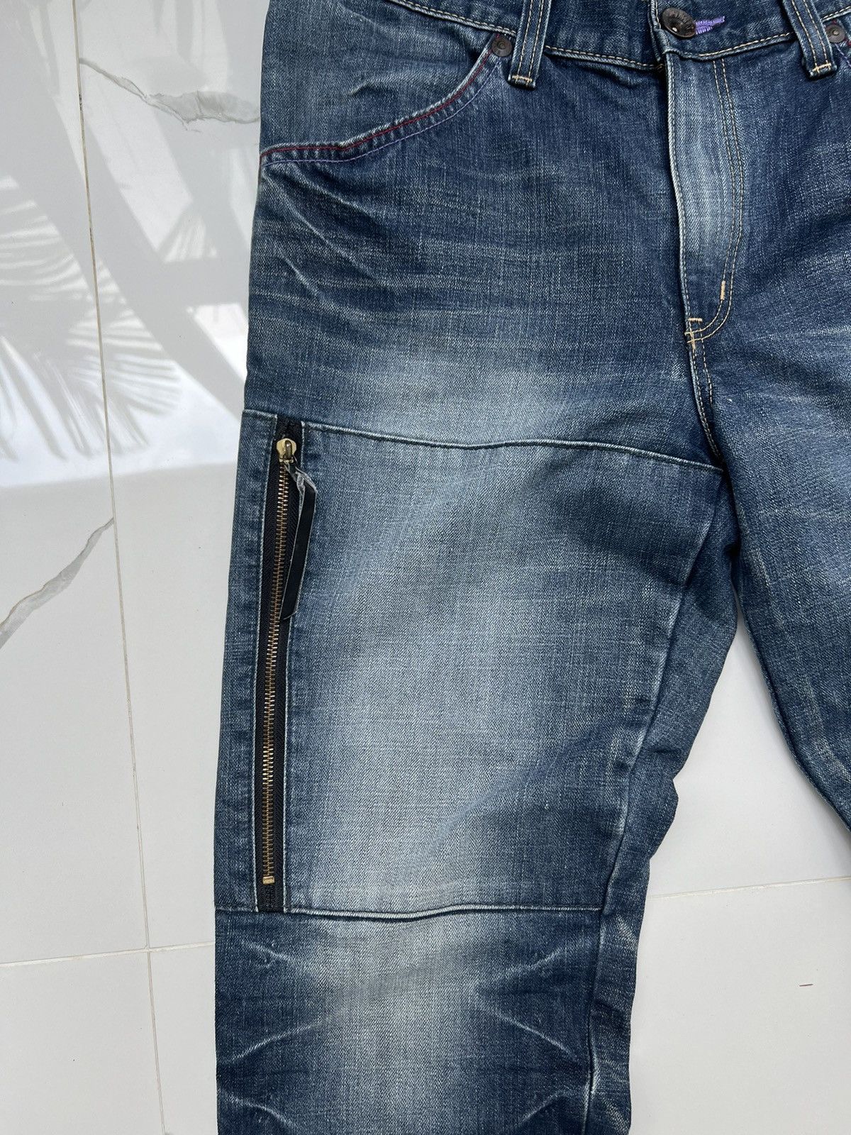 Edwin × Vintage 90’s EDWIN BLUE TRIP RARE JAPAN Y2K BAGGY JEANS POCKET LOGO Size US 34 / EU 50 - 6 Thumbnail