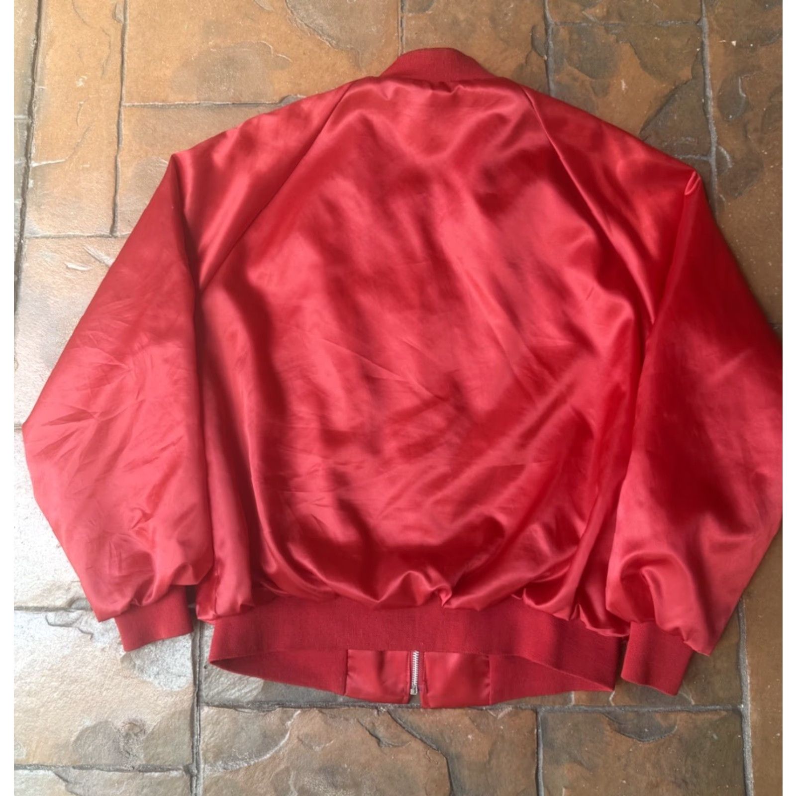 Vintage VINTAGE King Louie Bomber Jacket Red Satin 80s Dodge Ram Promo Long Sleeve Men’s Large Size US L / EU 52-54 / 3 - 3 Thumbnail
