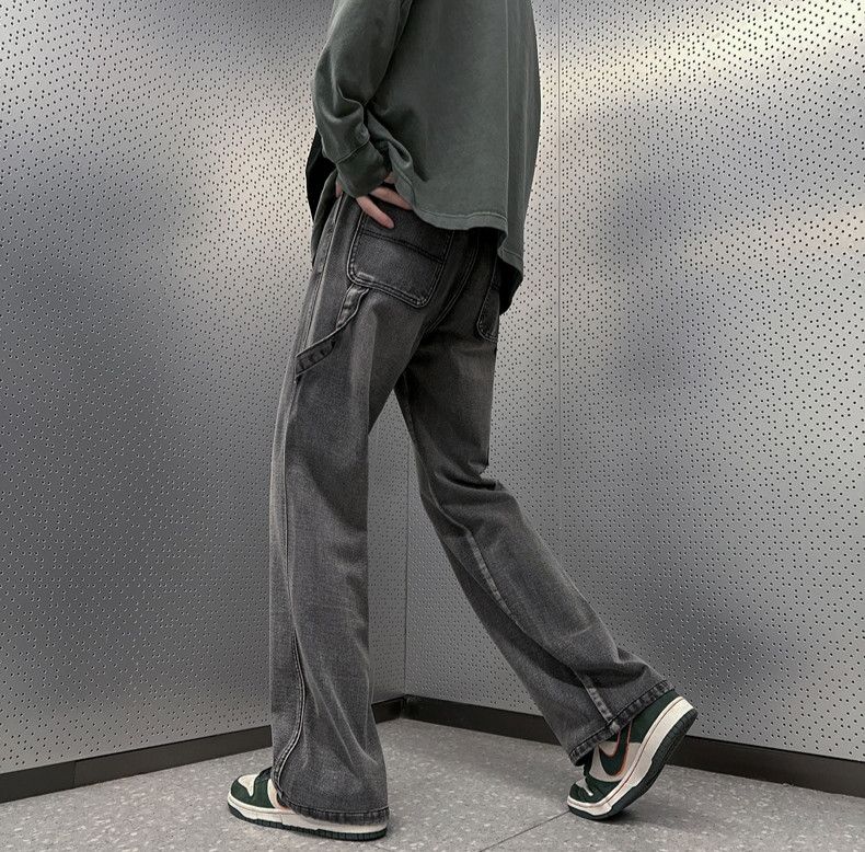 Designer × Japanese Brand × Jean Hombre Faded Tube Splicing Vintage Washed Cargo Jeans Size US 36 / EU 52 - 7 Thumbnail