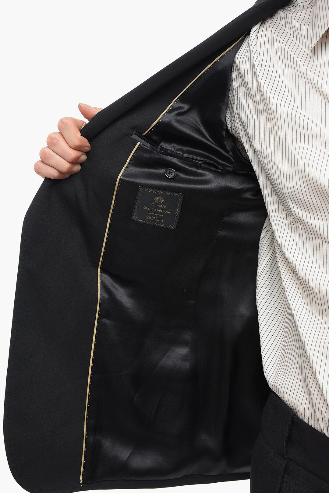 Dolce & Gabbana og1mm0825 Sicilia Stretch Wool Slim Fit Blazer in Black Size US L / EU 52-54 / 3 - 5 Thumbnail