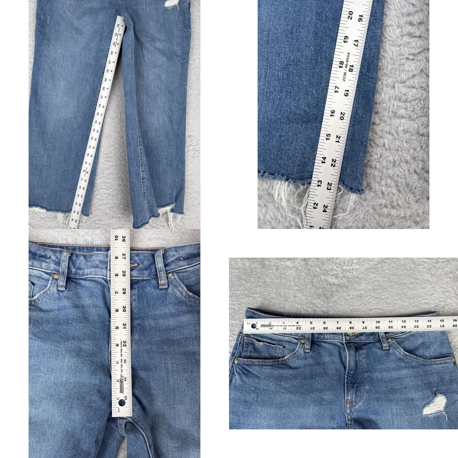 Express Express Jeans Womens 4S Blue 90s Ankle Boot Mid Rise Distressed Raw Hem Jeans Size 27" / US 4 / IT 40 - 8 Thumbnail