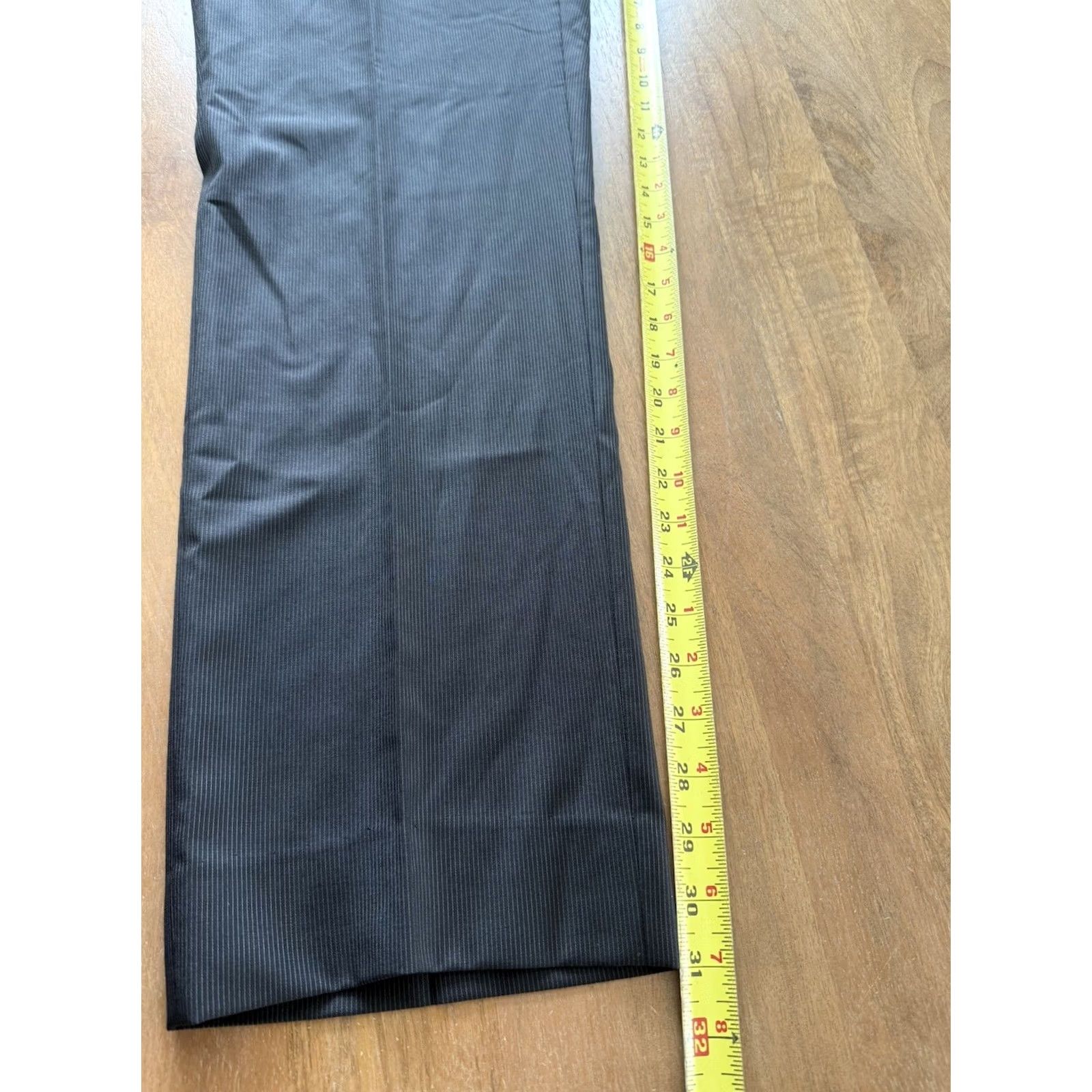 Pierre Balmain VINTAGE Balmain Pierre Dress Pants Mens 52 Slim Straight Black Pinstripe Wool 37x31 90s City Office Mens Size US 36 / EU 52 - 8 Thumbnail