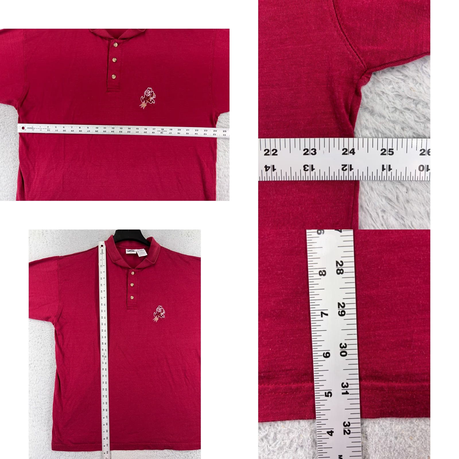 Vintage VINTAGE Pro Edge Polo Shirt Men XL Red University Golf Sports Embroidered Logo Button Short Sleeve Breathable All Seasons Size US XL / EU 56 / 4 - 8 Thumbnail