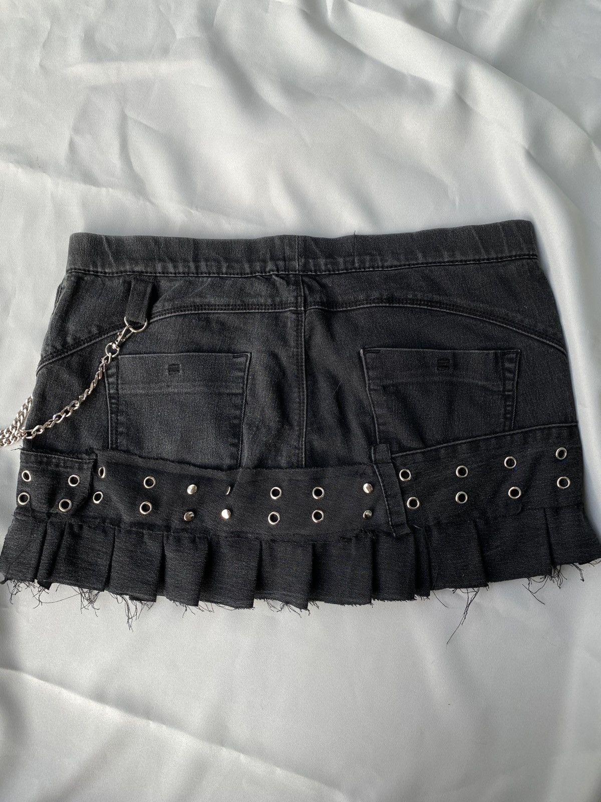 Other × Vintage Custom soft denim skirt, punk style, black, size 8 Size 30" / US 8 / IT 44 - 7 Thumbnail
