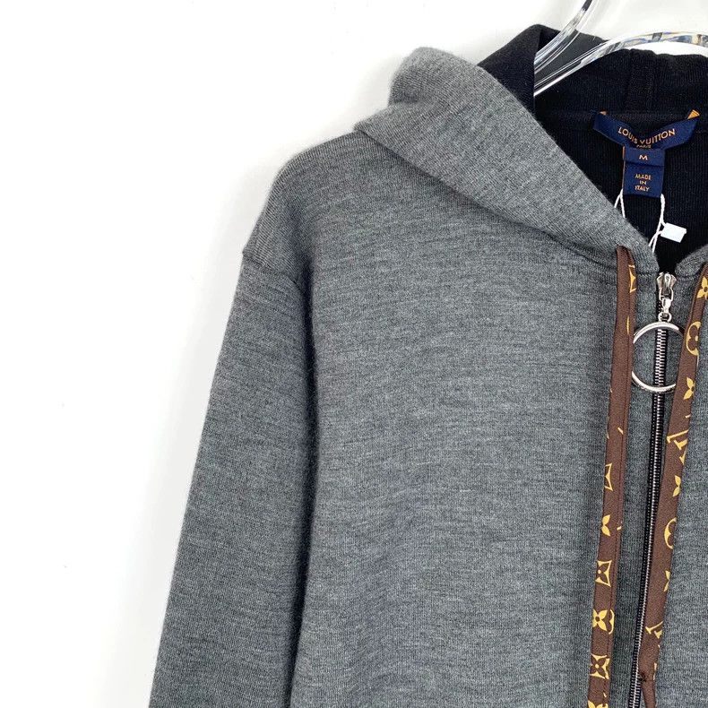Louis Vuitton Louis Vuitton Dark grey hooded drawstring zip-up sweatshir Size M / US 6-8 / IT 42-44 - 3 Thumbnail
