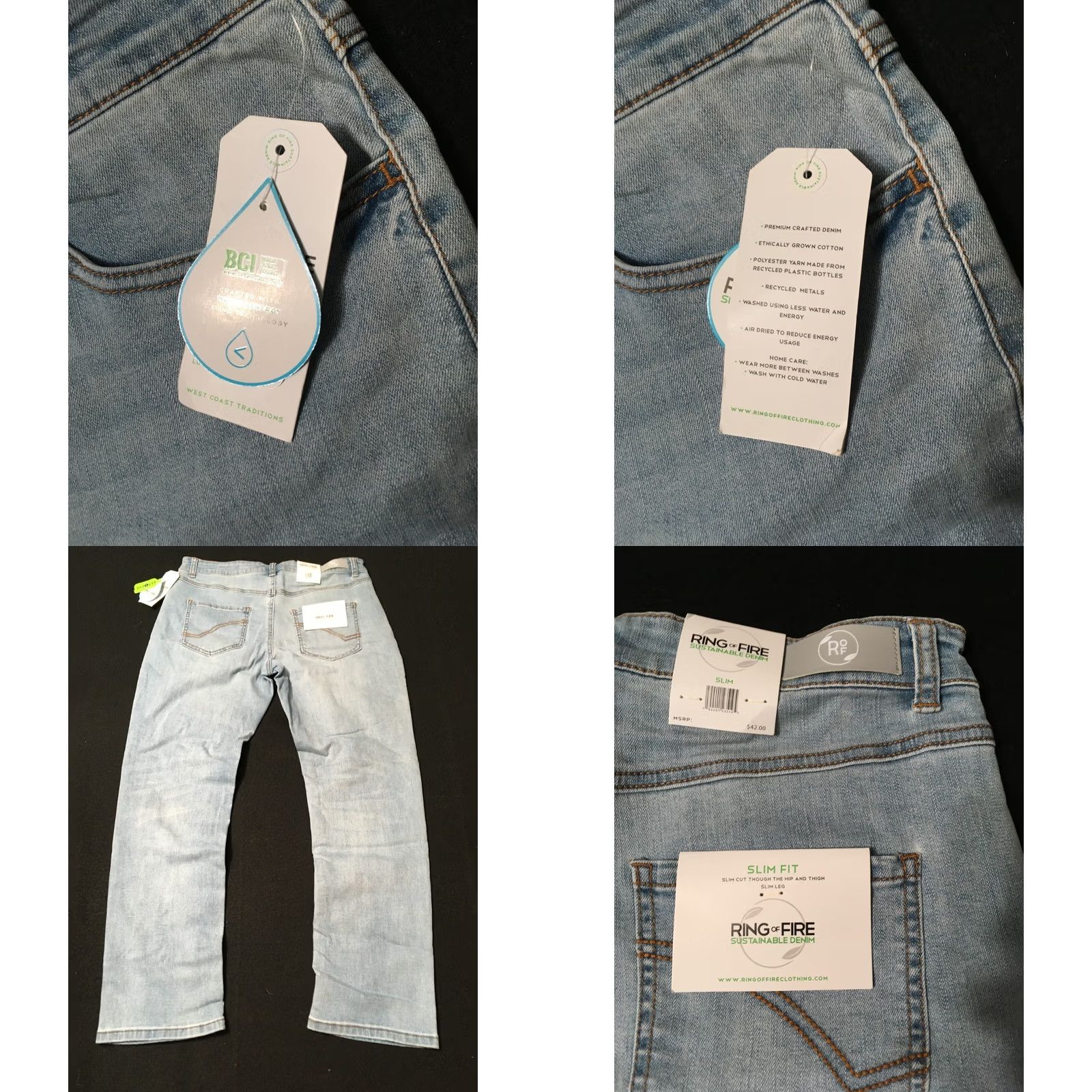 Ring Of Fire Ring of Fire Jeans Slim Straight 30 Light Blue Denim Cotton Spandex 5-Pocket Mens Modern Vintage? No, Vintage: N/A Size US 30 / EU 46 - 9 Thumbnail