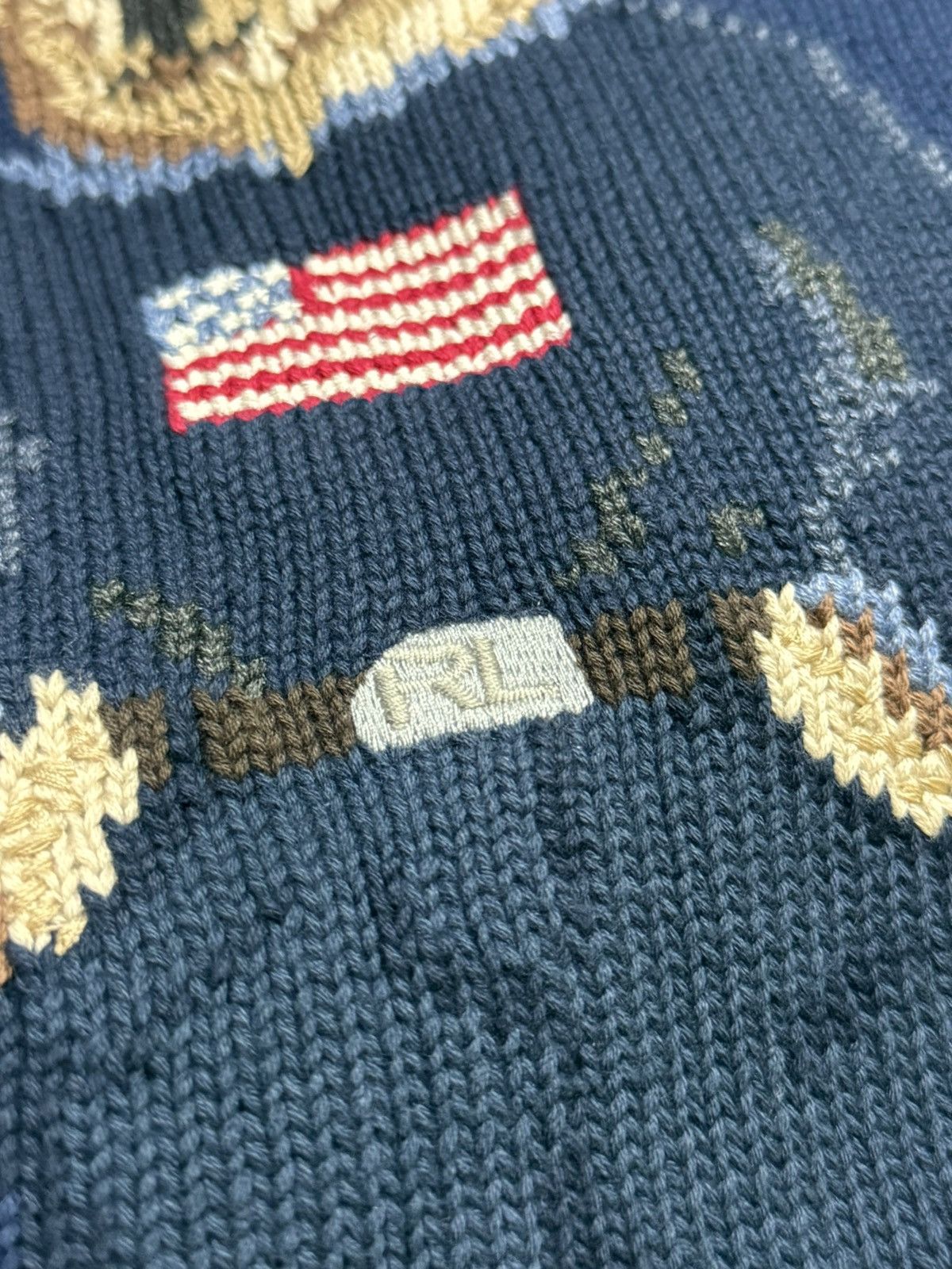 Polo Ralph Lauren POLO Bear 🇺🇸 Ralph Lauren sweater big logo USA flag Size US L / EU 52-54 / 3 - 3 Thumbnail