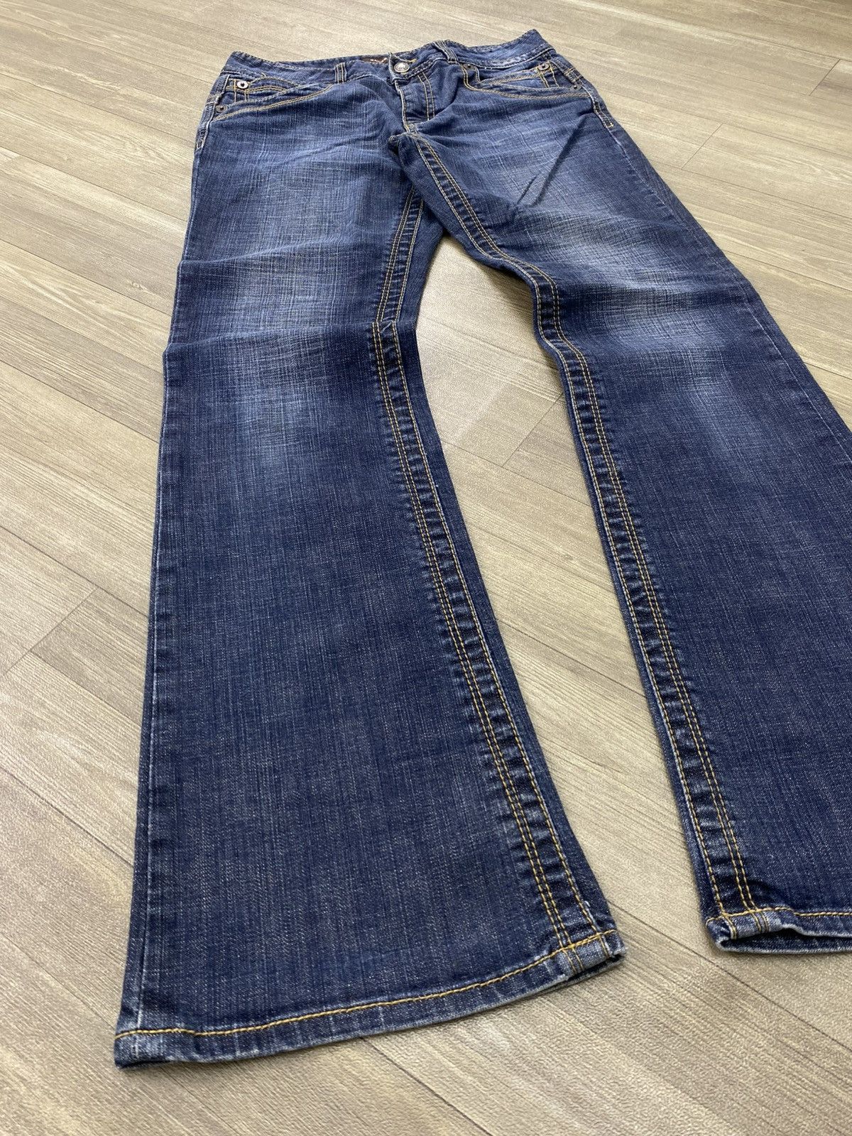 If Six Was Nine 2000s Bangbang Flared Jeans Faded Kmrii Lgb Punk Style Y2K Size US 28 / EU 44 - 2 Thumbnail