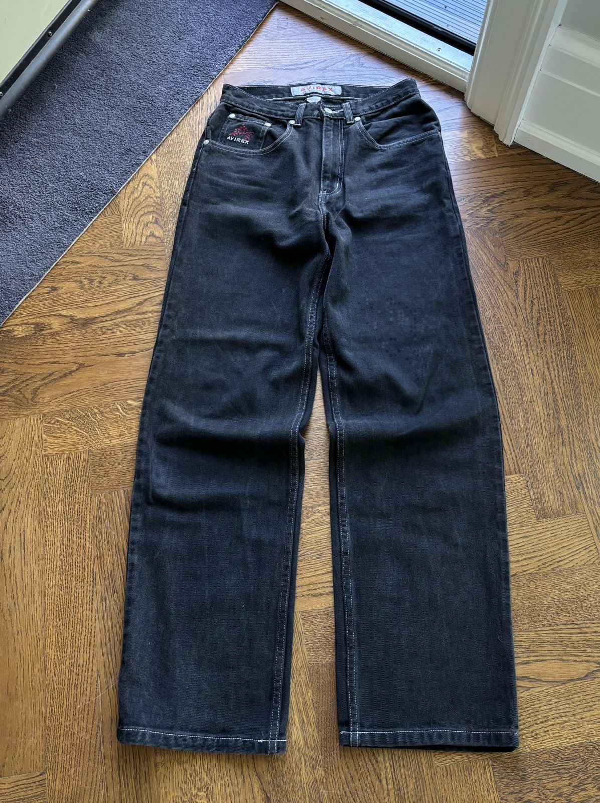 Avirex × Vintage Vintage Avirex Jeans 1990s 2000s Faded Black Denim Paco Y2K Size US 28 / EU 44 - 3 Thumbnail