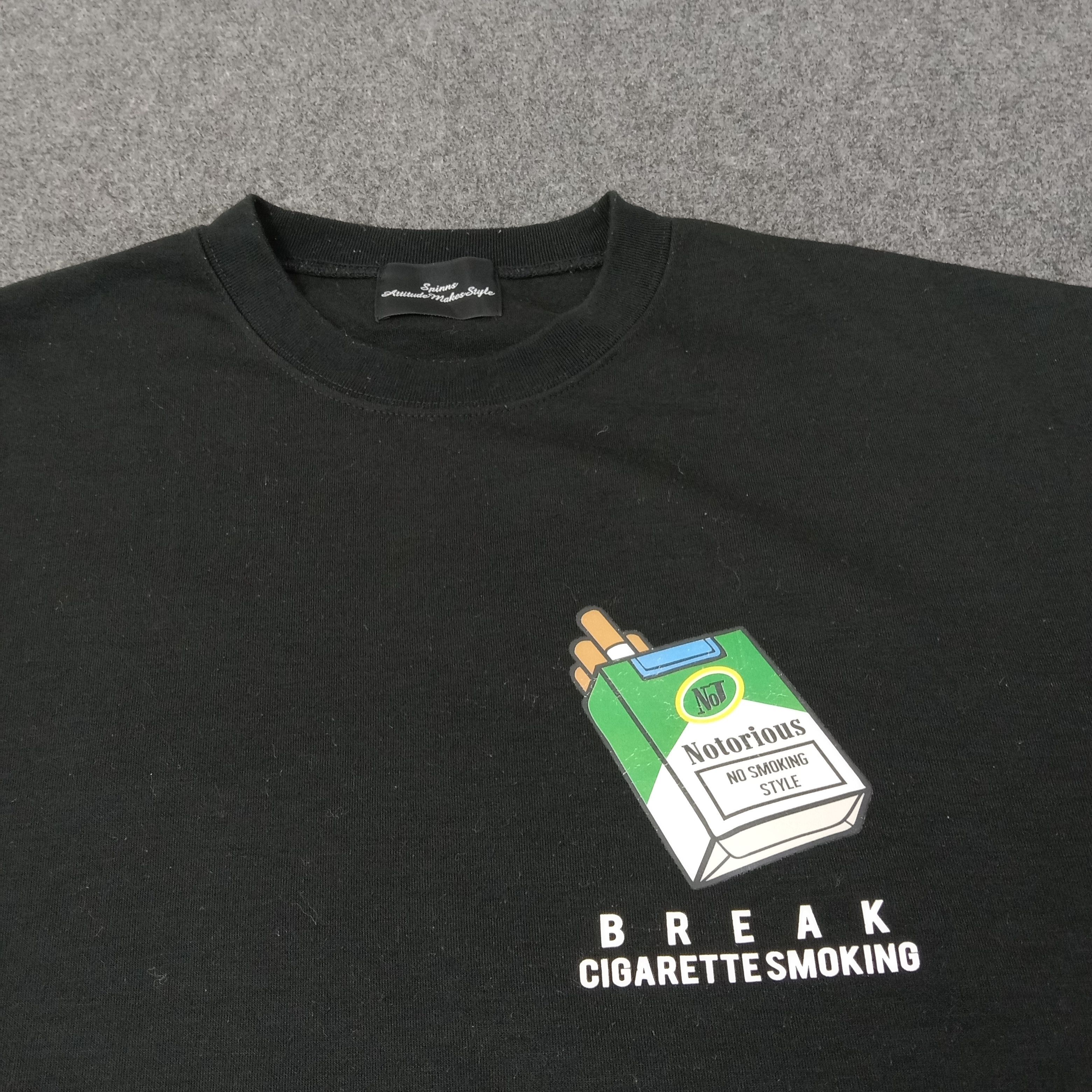 Japanese Brand Notorious Break Cigarette Smoking Art Sweatshirt C257N15 Size US XXL / EU 58 / 5 - 3 Thumbnail