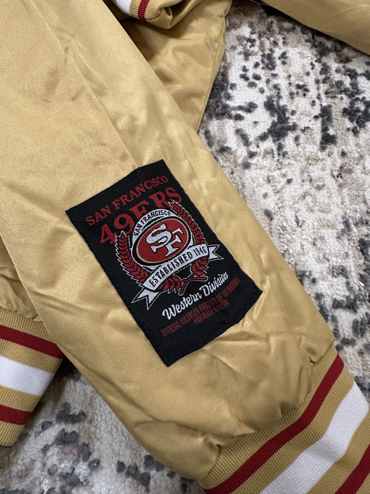 NFL NFL Team Apparel San Francisco 49ers Gold Satin Jacket XL Size US XL / EU 56 / 4 - 4 Thumbnail