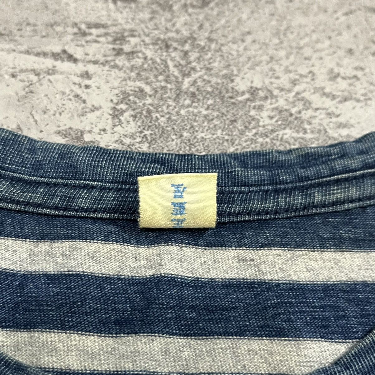 Pure Blue Japan Pure Blue Japan Indigo Pocket Striped Tee Size US XXS / EU 40 - 8 Thumbnail